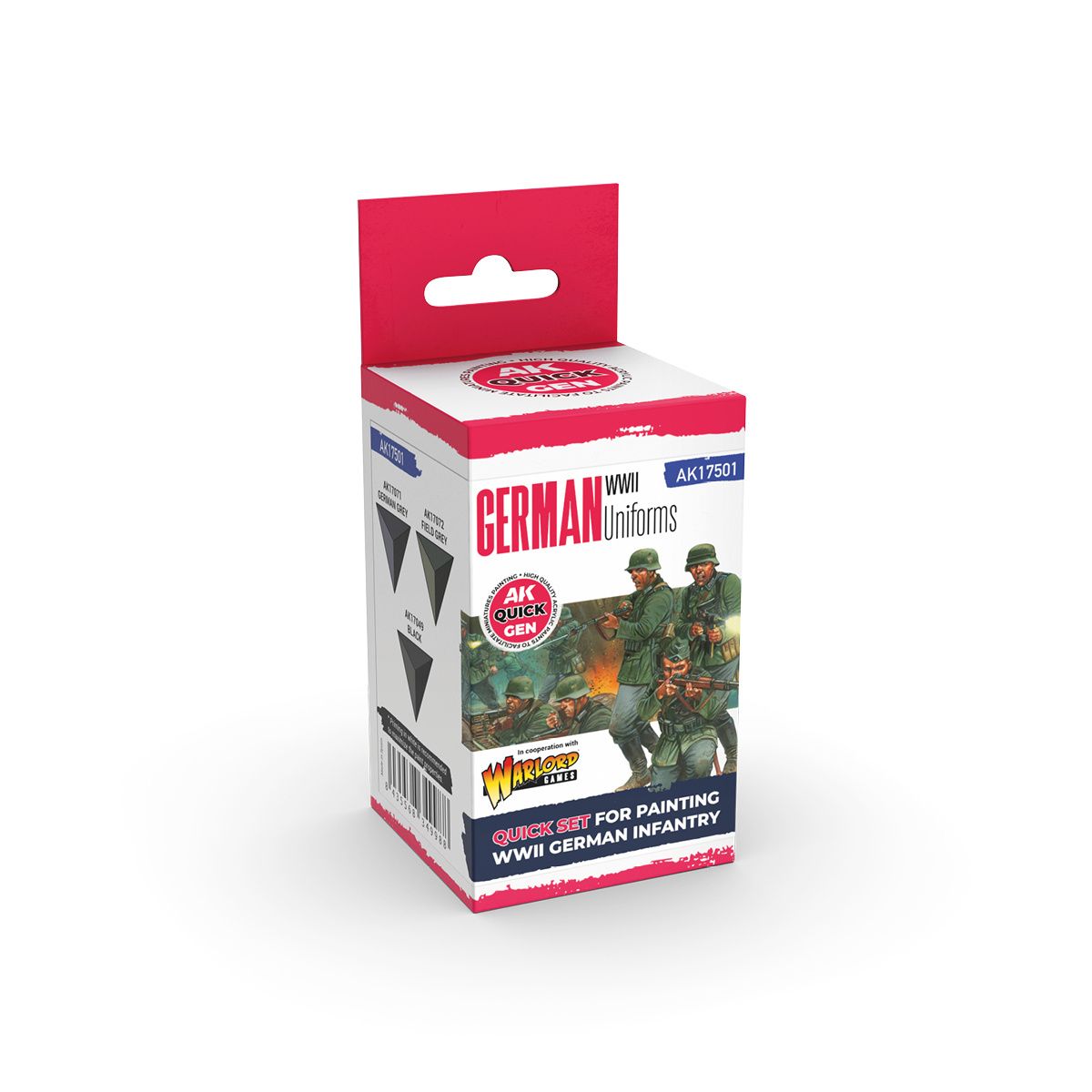 AK17501 AK Interactive Набор красок QUICK GEN - Немецкая униформа Второй мировой / GERMAN WWII UNIFORMS – QUICK GEN SET