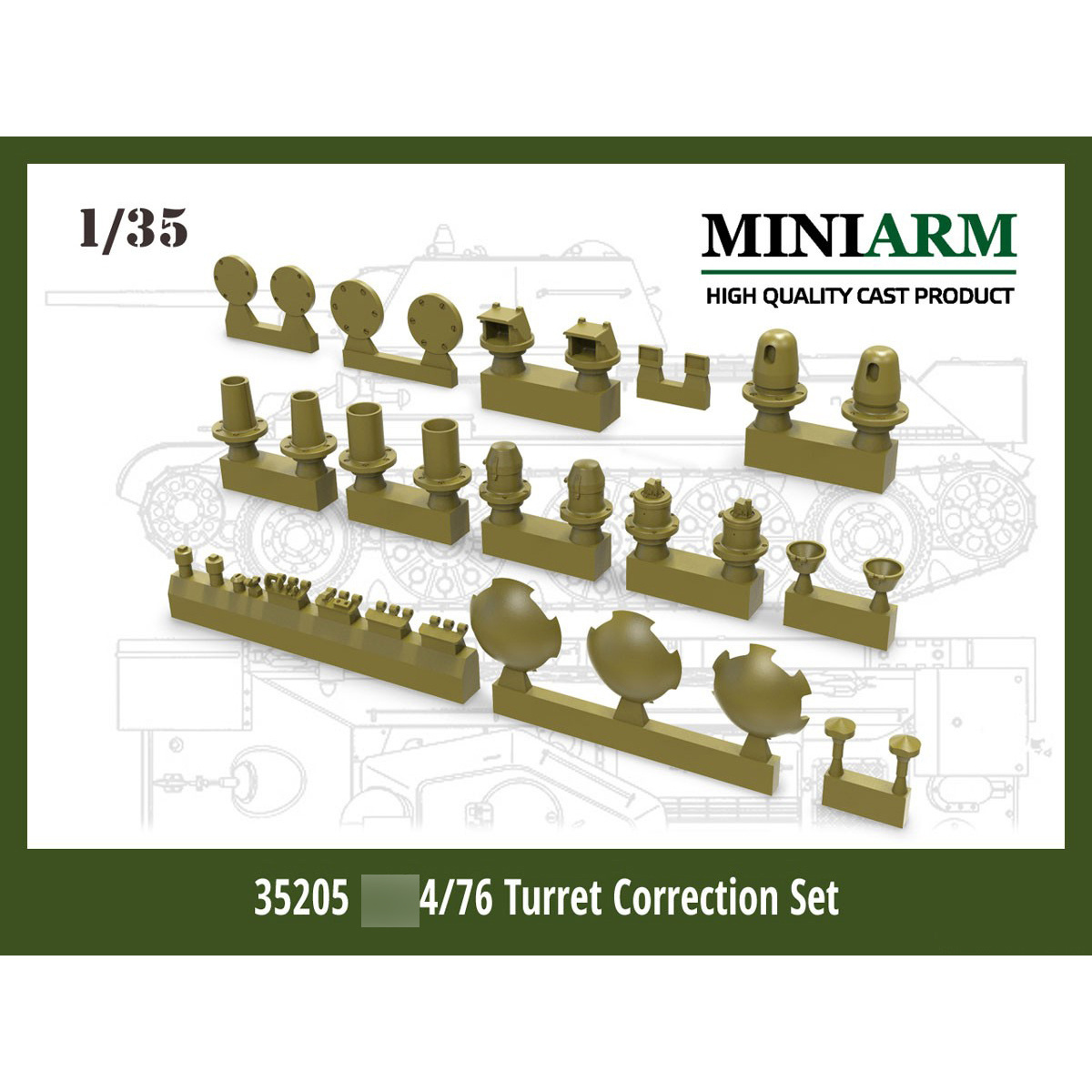 35205 Miniarm 1/35 Корректирующий набор деталей для башни Танка тип 34/76