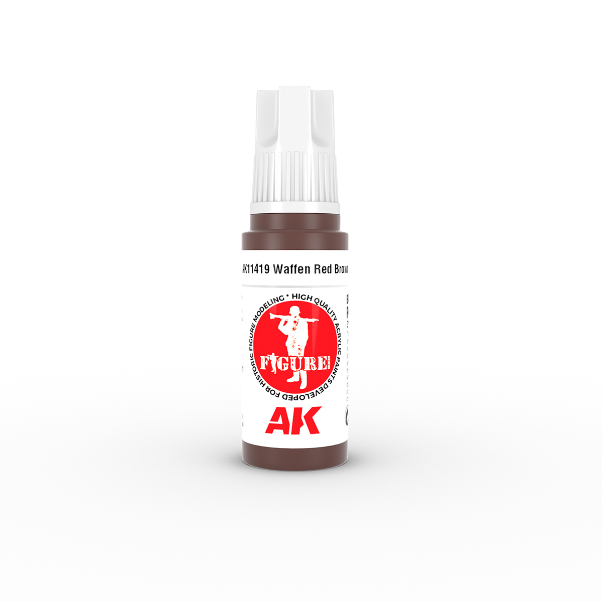 AK11419 AK Interactive Краска акриловая WAFFEN RED BROWN – FIGURES 17 мл / КРАСНО-КОРИЧНЕВЫЙ
