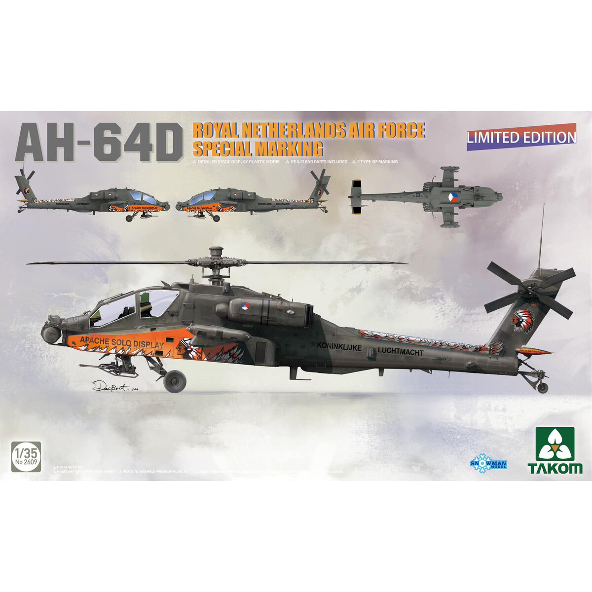2609 Takom 1/35 Вертолёт AH-64D Block II, поздний