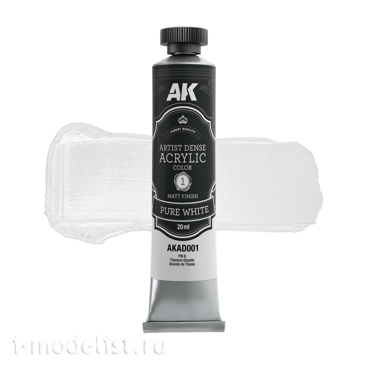 AKAD104 AK Interactive Набор чёрных и белых красок – художественный плотный акрил / Black & White Color Set – Artistic Dense Acrylic Color