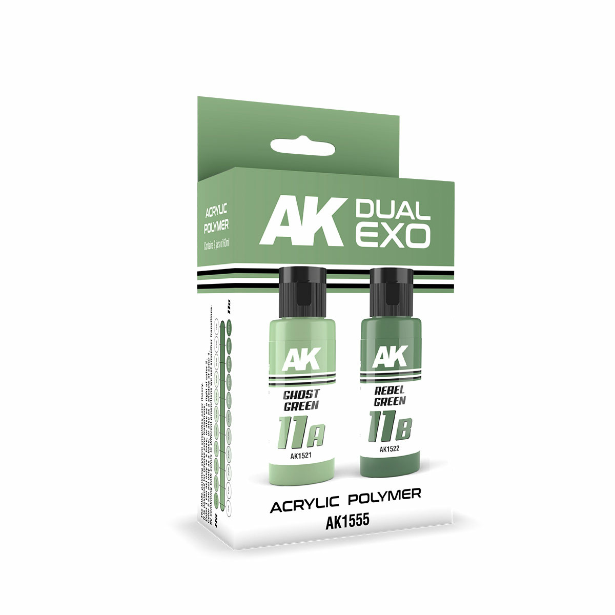 AK1555 AK Interactive Набор красок Dual Exo - 11A призрачно-зелёный & 11B мятежный зелёный
