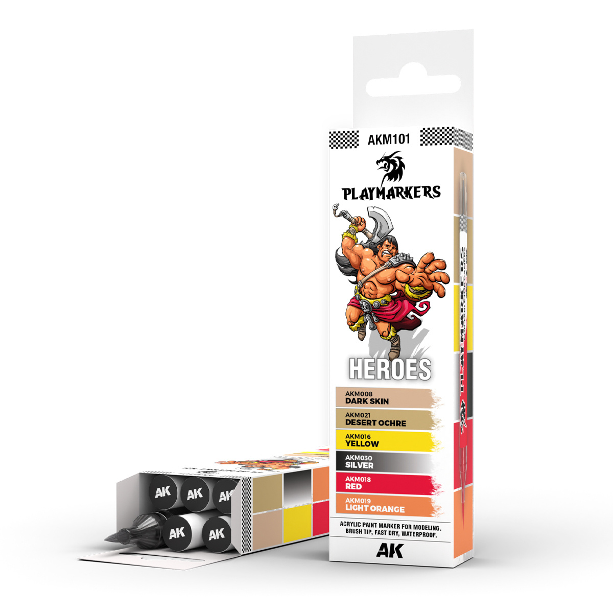 AKM101 AK Interactive Набор акриловых маркеров PLAYMARKER - Герои / HEROES – PLAYMARKER SET