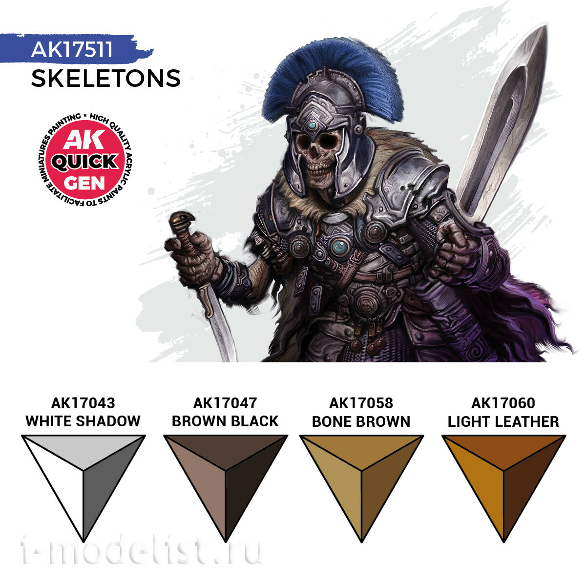AK17511 AK Interactive Набор красок QUICK GEN - Скелеты / SKELETONS