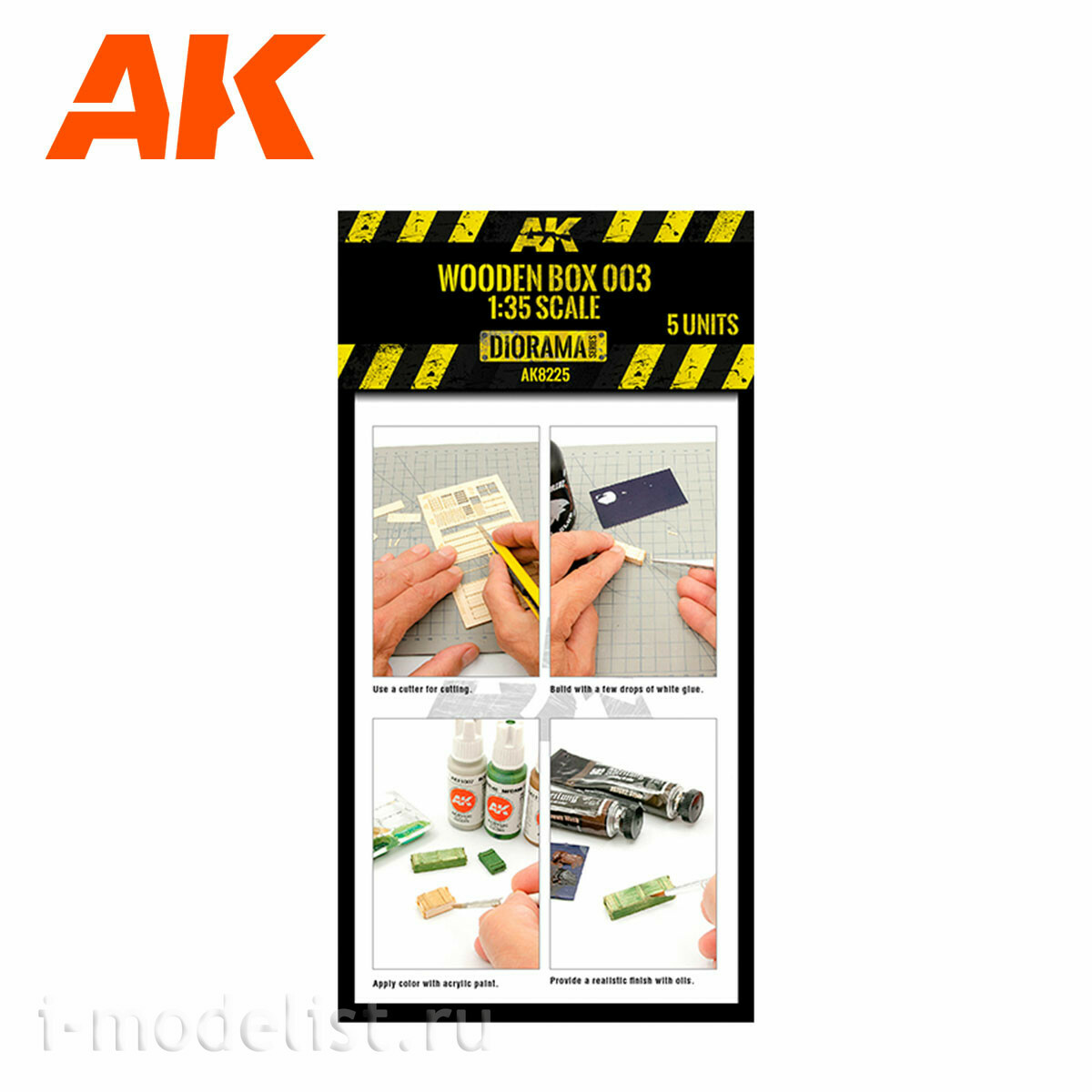 AK8225 AK Interactive 1/35 Деревянные коробки №003 лазерной резки, 5 шт.
