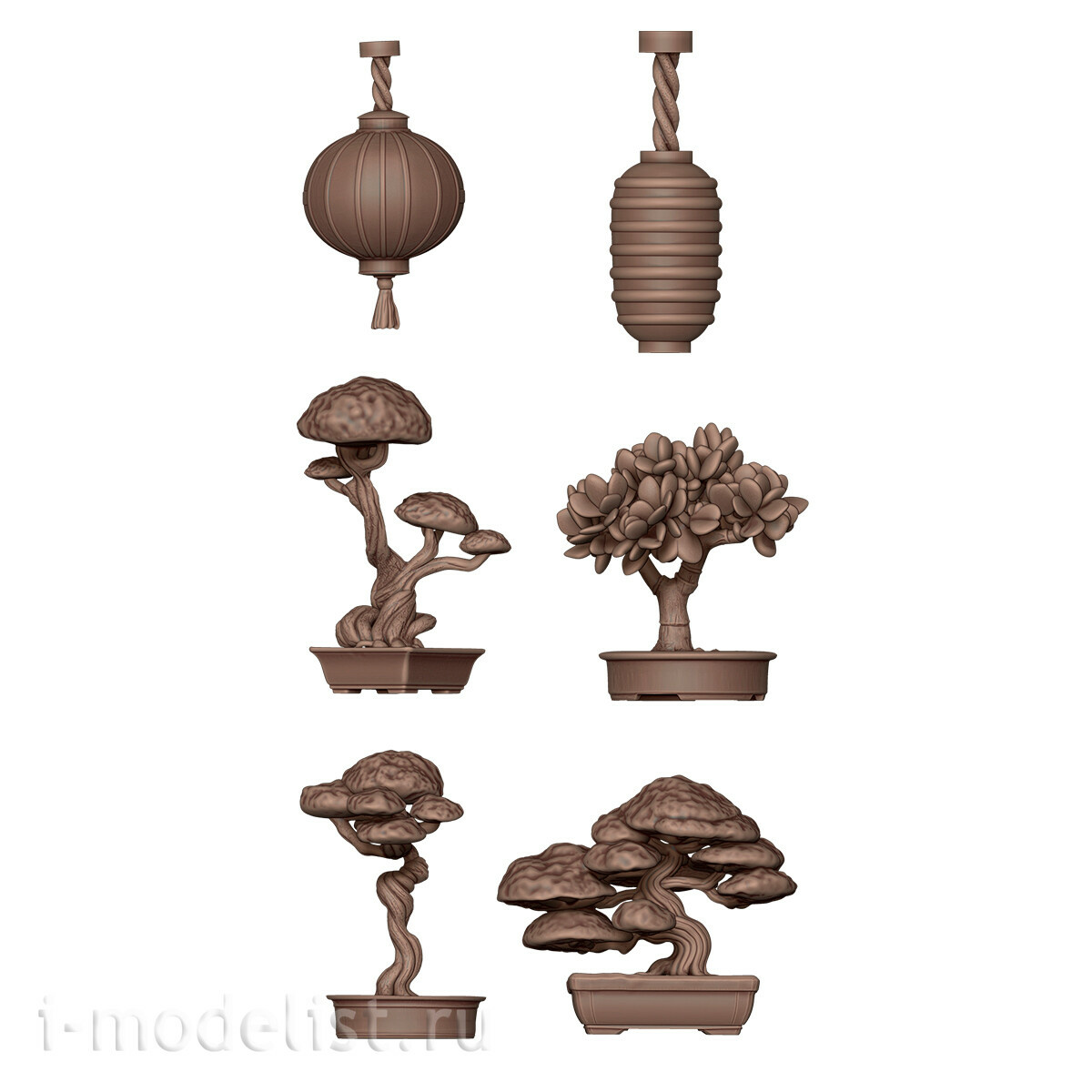 AKBIT0030 AK Interactive 3D-печать BASING Японские лампы и бонсай / Japanese Lamps & Bonsai