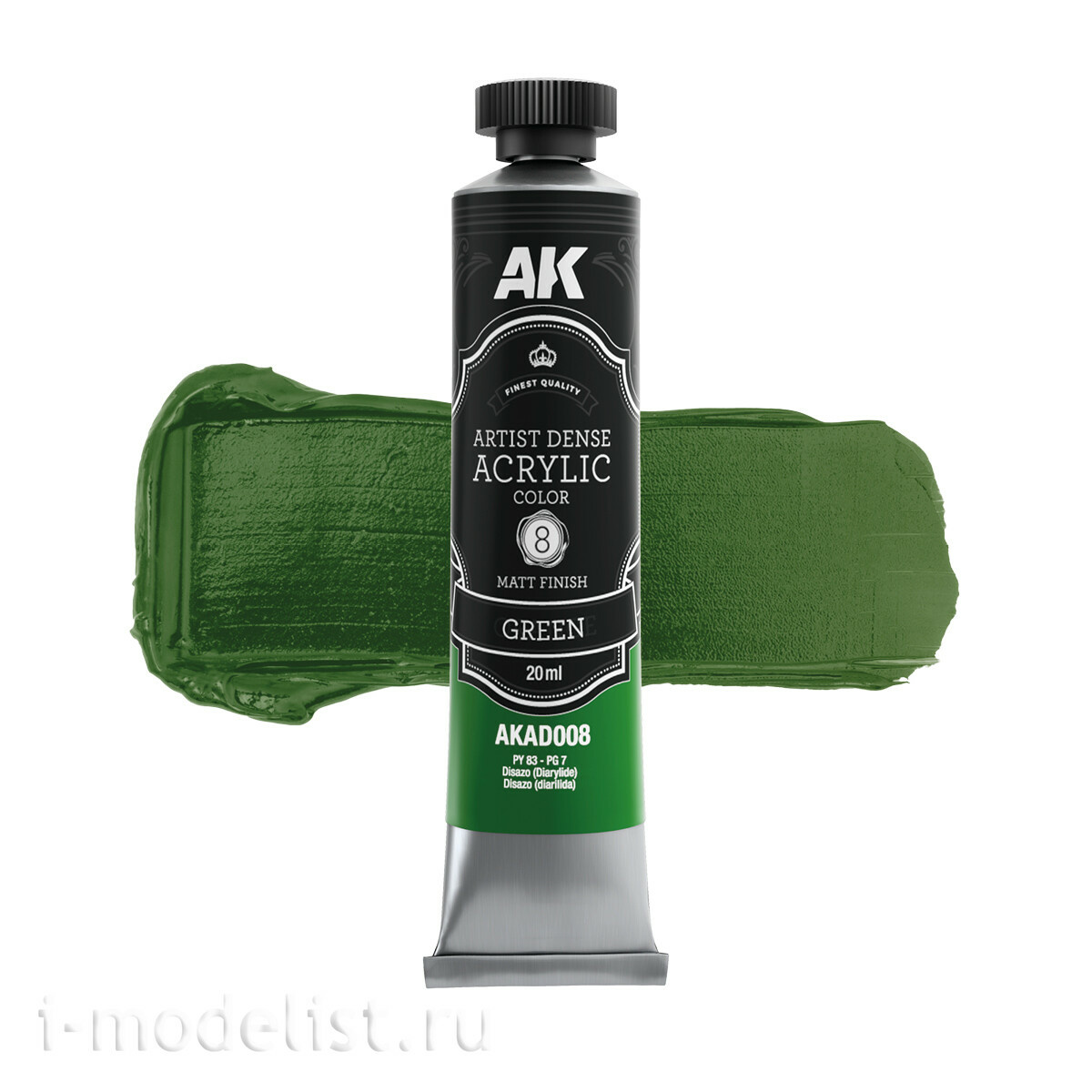 AKAD109 AK Interactive Набор красок зелёных цветов – художественный плотный акрил / Green Color Set – Artistic Dense Acrylic Color