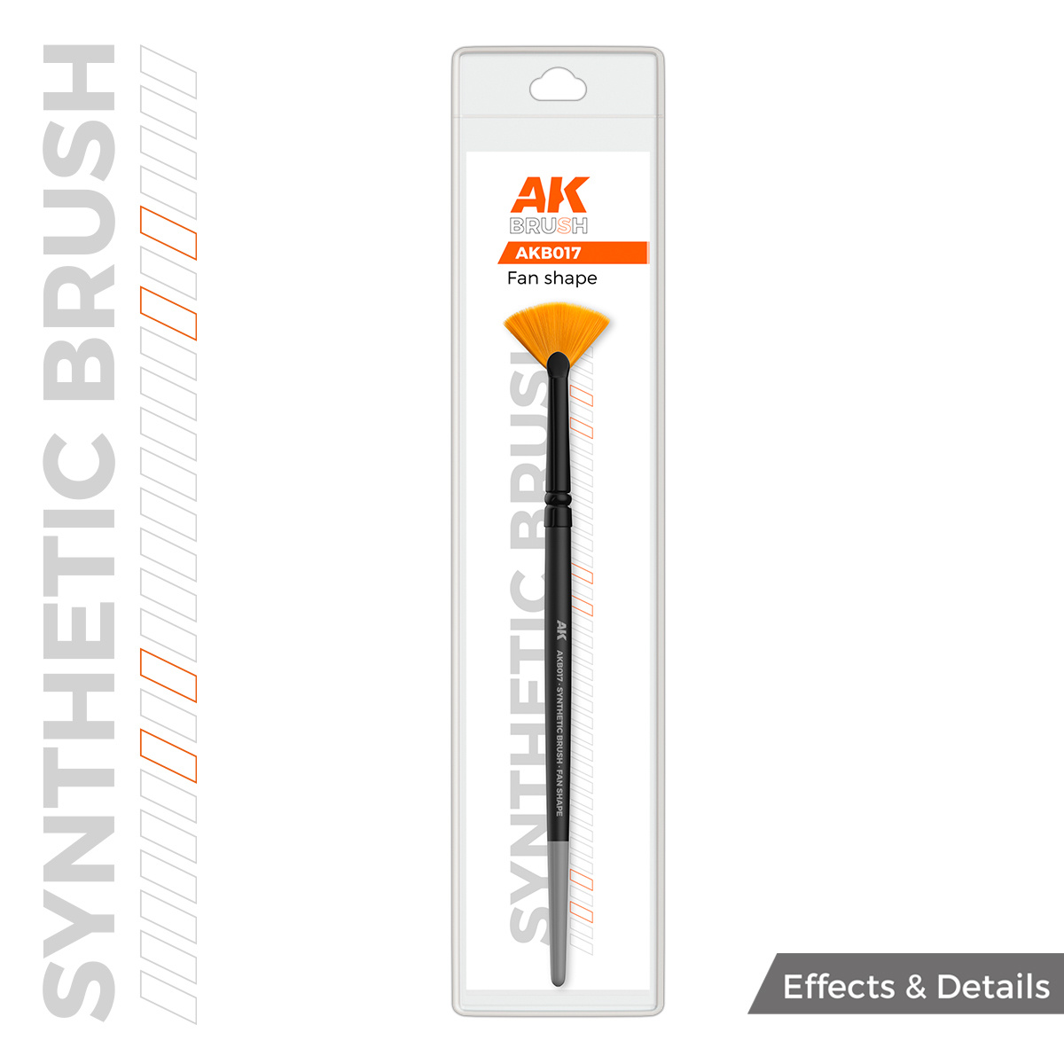 AKB017 AK Interactive Синтетическая кисть - Форма веера / AK SYNTHETIC BRUSH – FAN SHAPE