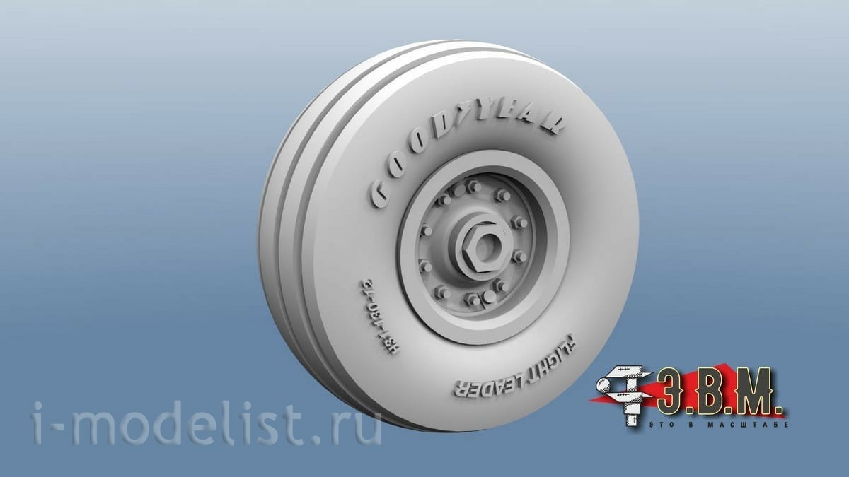 RS144001 Э.В.М. 1/144 Набор высокодетализированных смоляных колес шасси для модели Боинг 757-200 (Звезда)