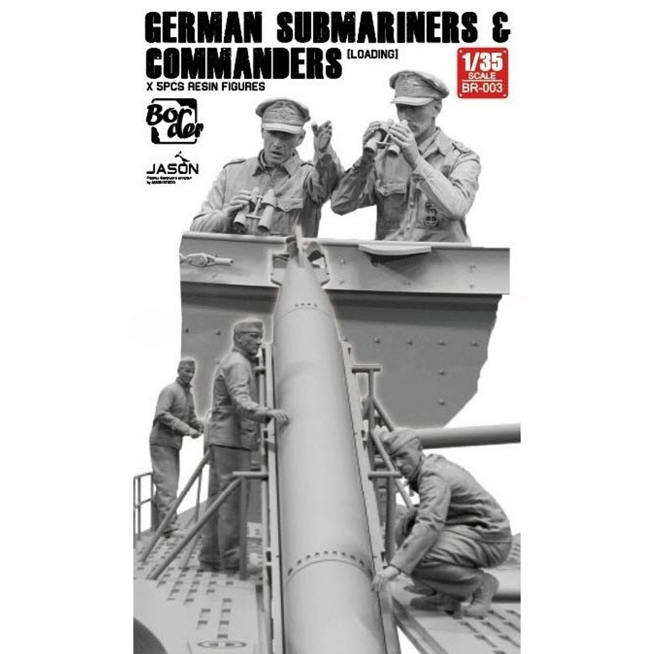 BR-003 Border Model 1/35 Немецкие подводники и командир загружают торпеду (5 шт.)