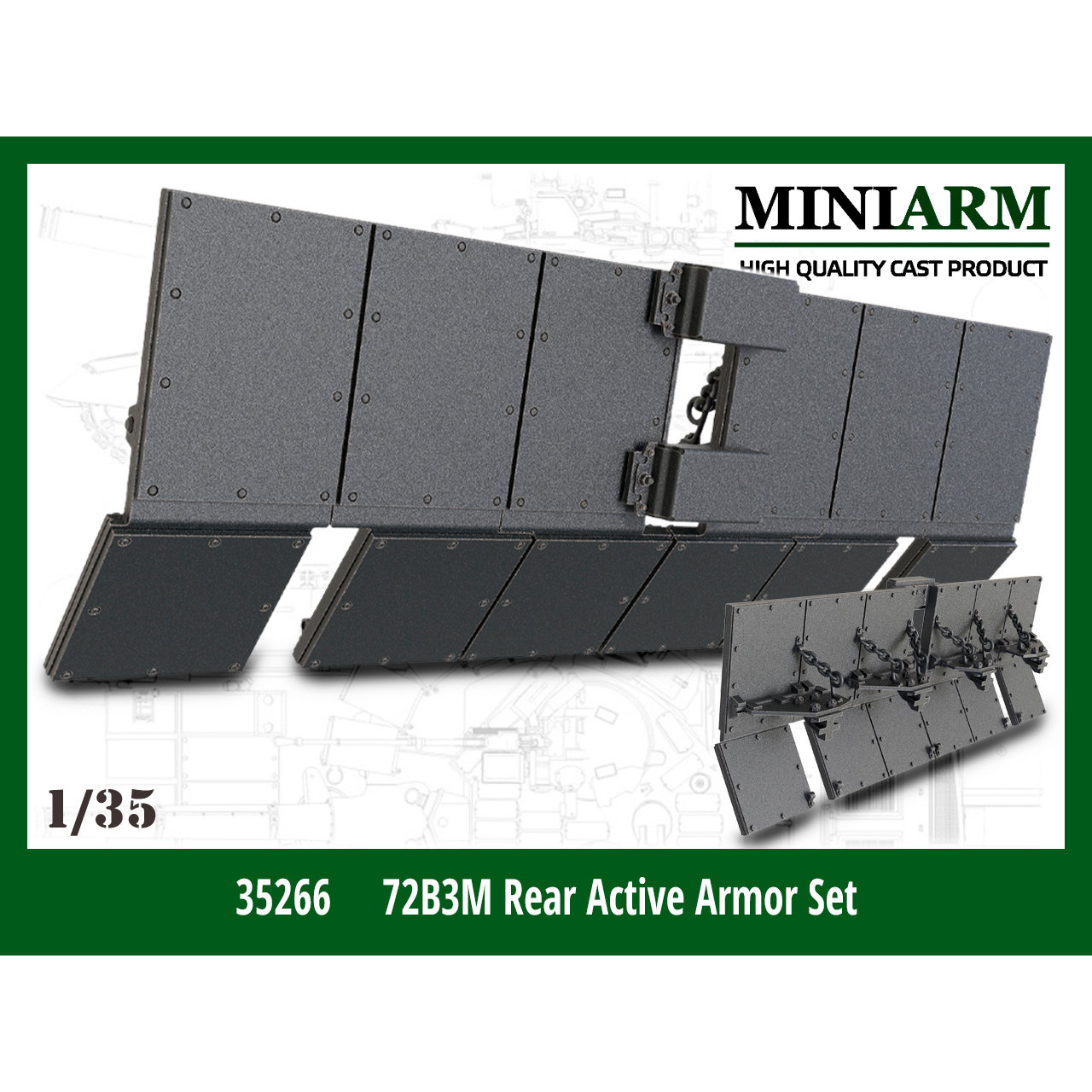 35266 Miniarm 1/35 Комплект кормовой бронировки для танка Т-72Б3М