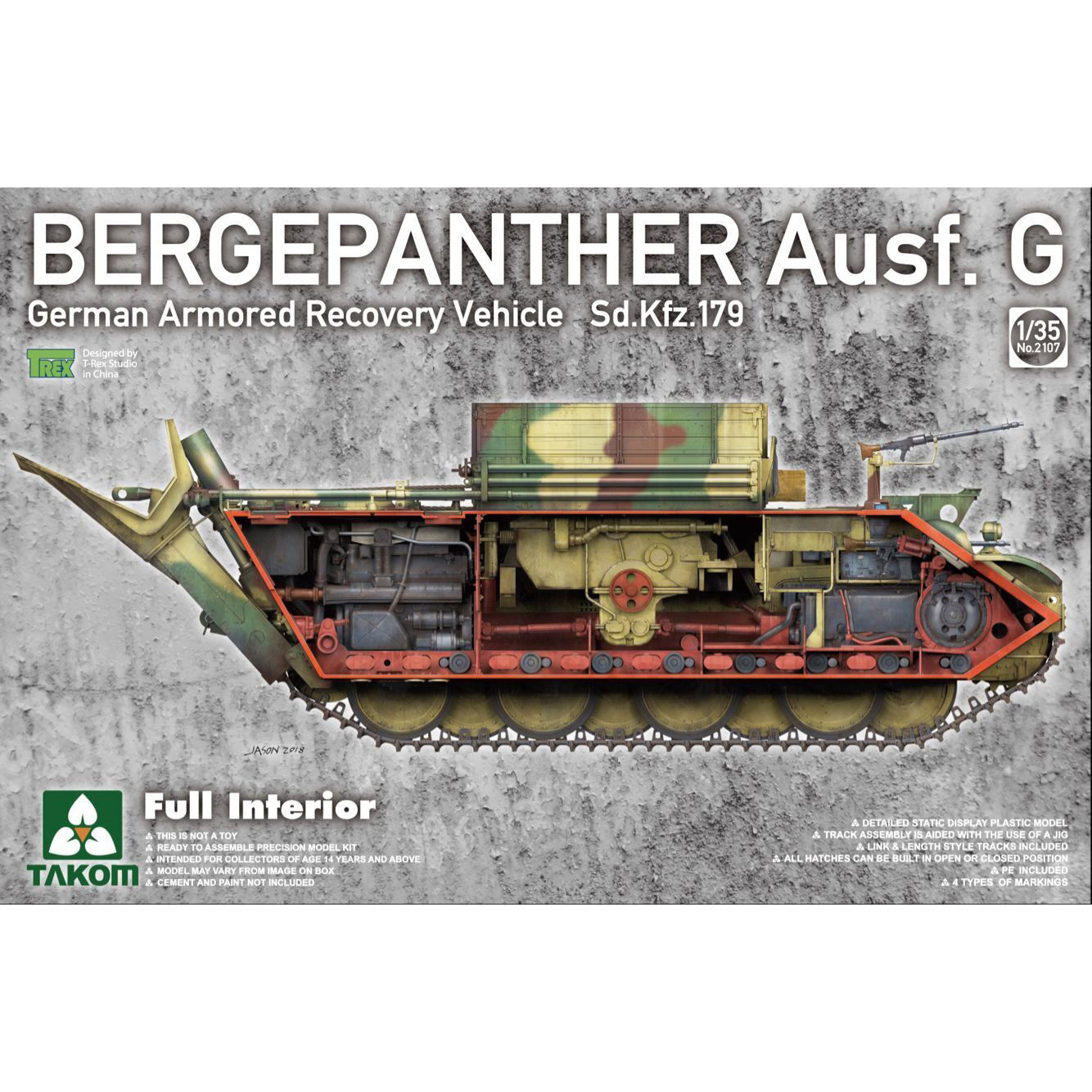 2107 Takom 1/35 Немецкая БРЭМ Bergepanther Ausf.G с полным интерьером
