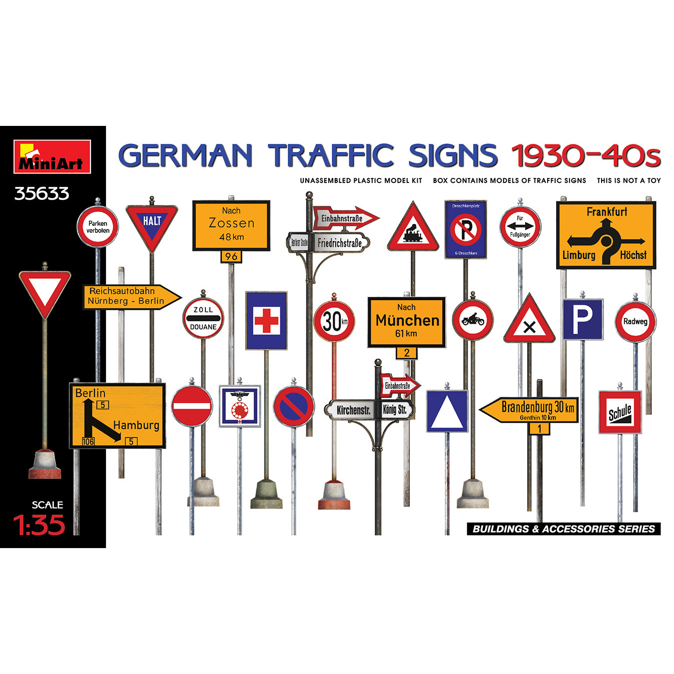 35633 MiniArt 1/35 Дорожные знаки. Германия 1930-40-х гг.