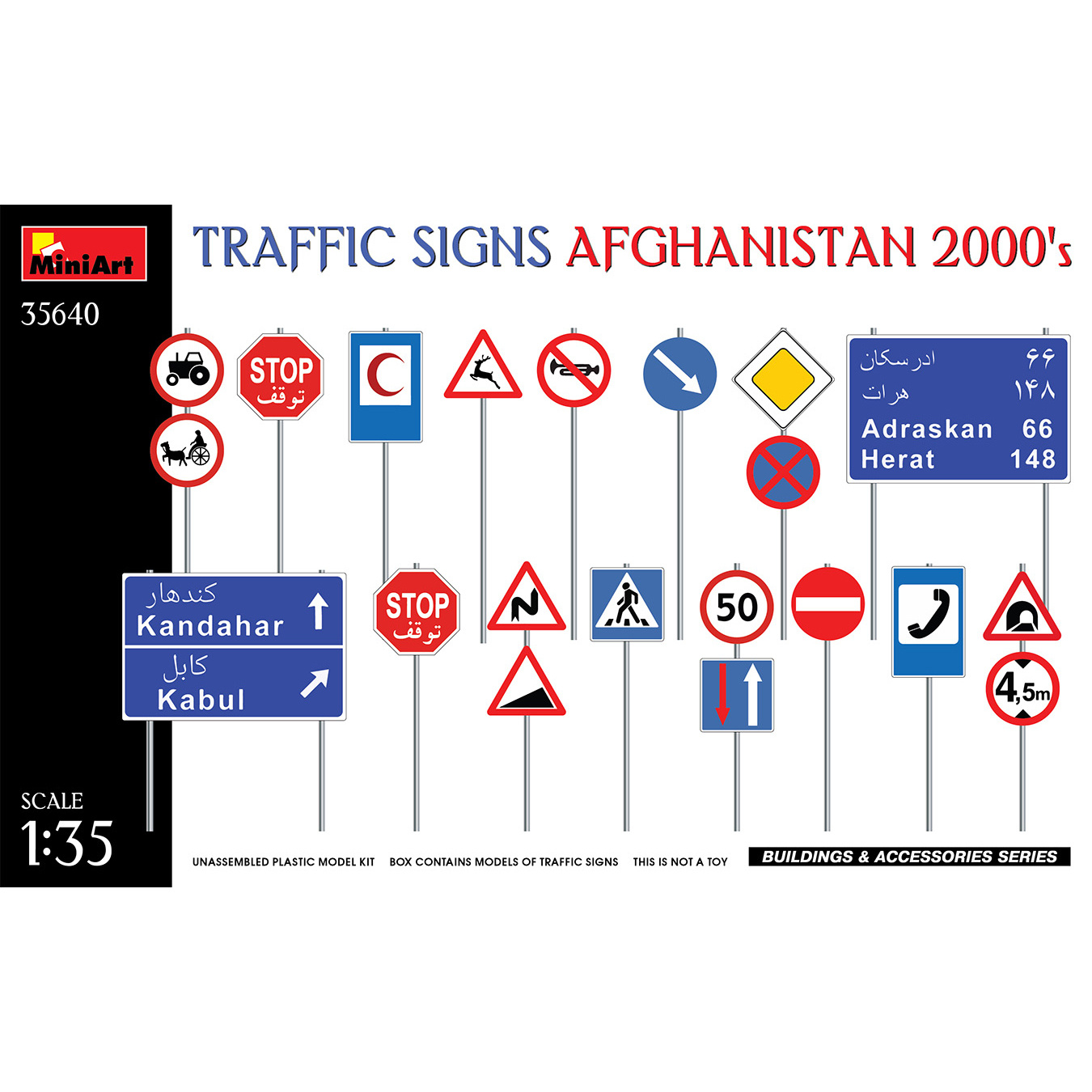 35640 MiniArt 1/35 Дорожные знаки. Афганистан 2000-е гг.