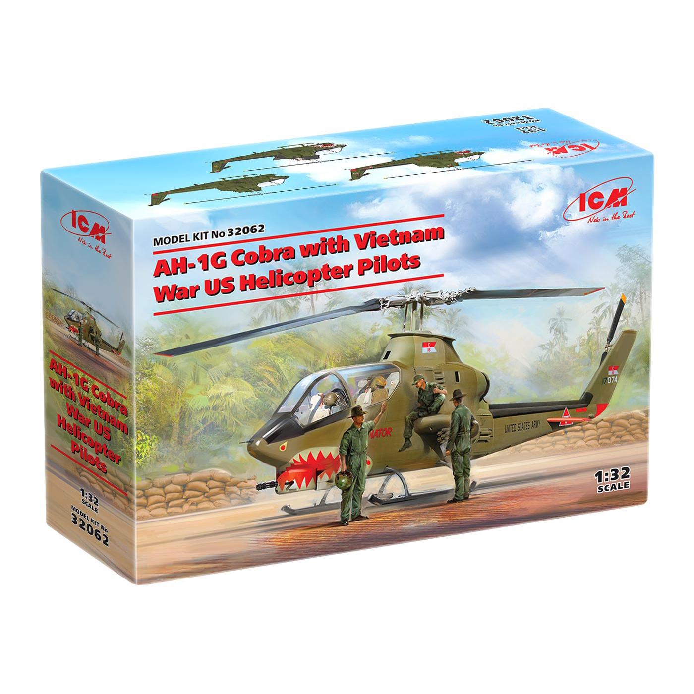 32062 ICM 1/32 AH-1G Cobra с американскими вертолетчиками (война во Вьетнаме)
