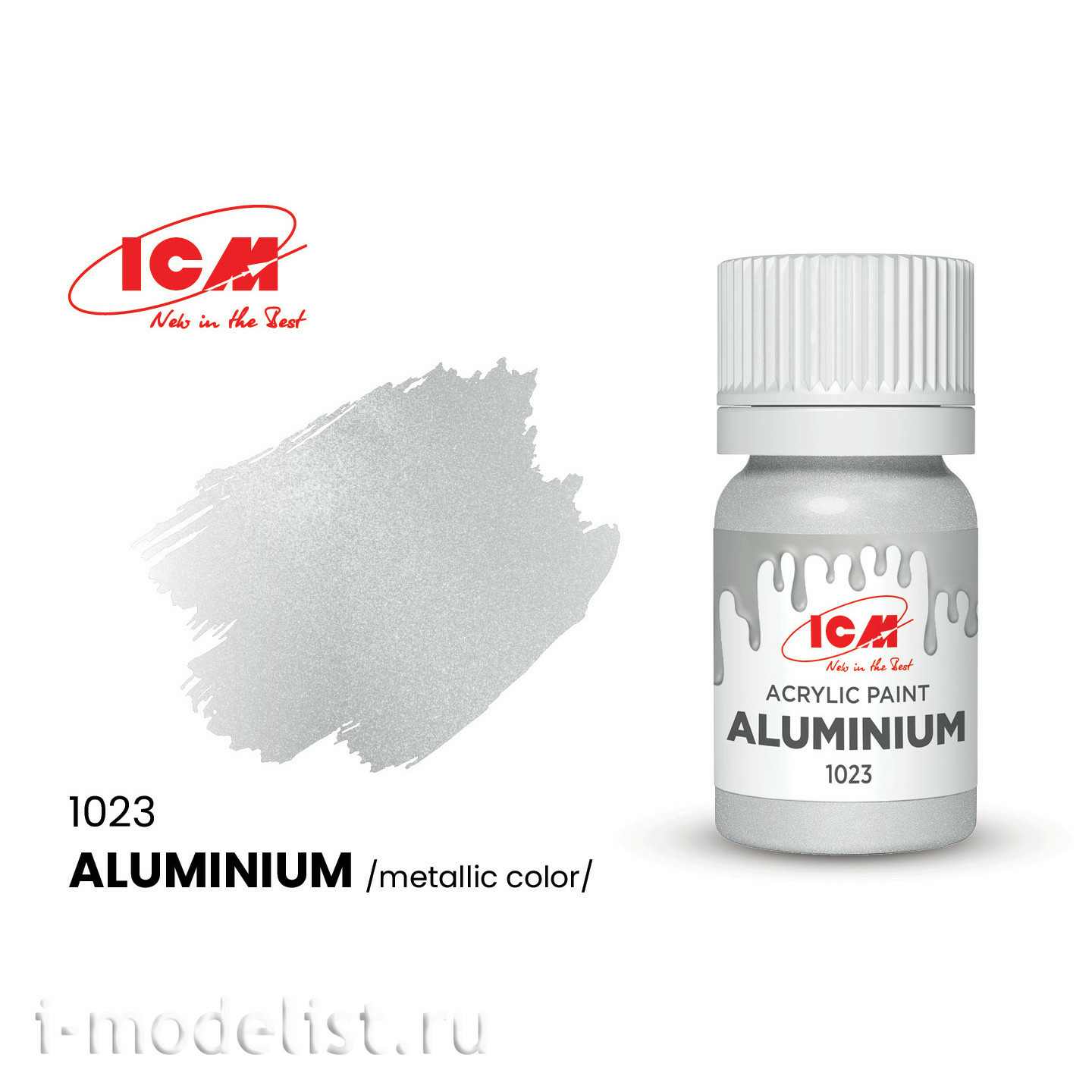 C1023 ICM Краска для творчества, 12 мл, цвет Алюминий (Aluminium) 