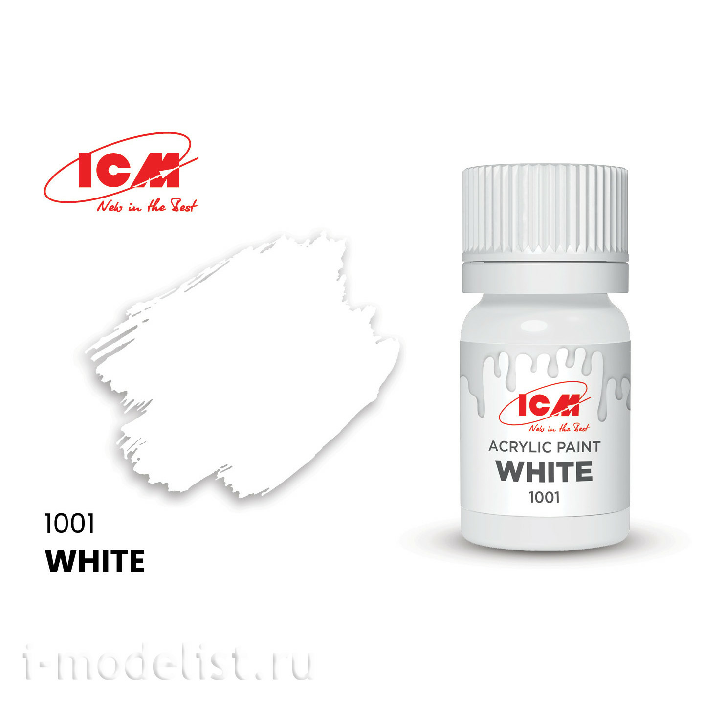 C1001 ICM Краска для творчества, 12 мл, цвет Белый (White)		