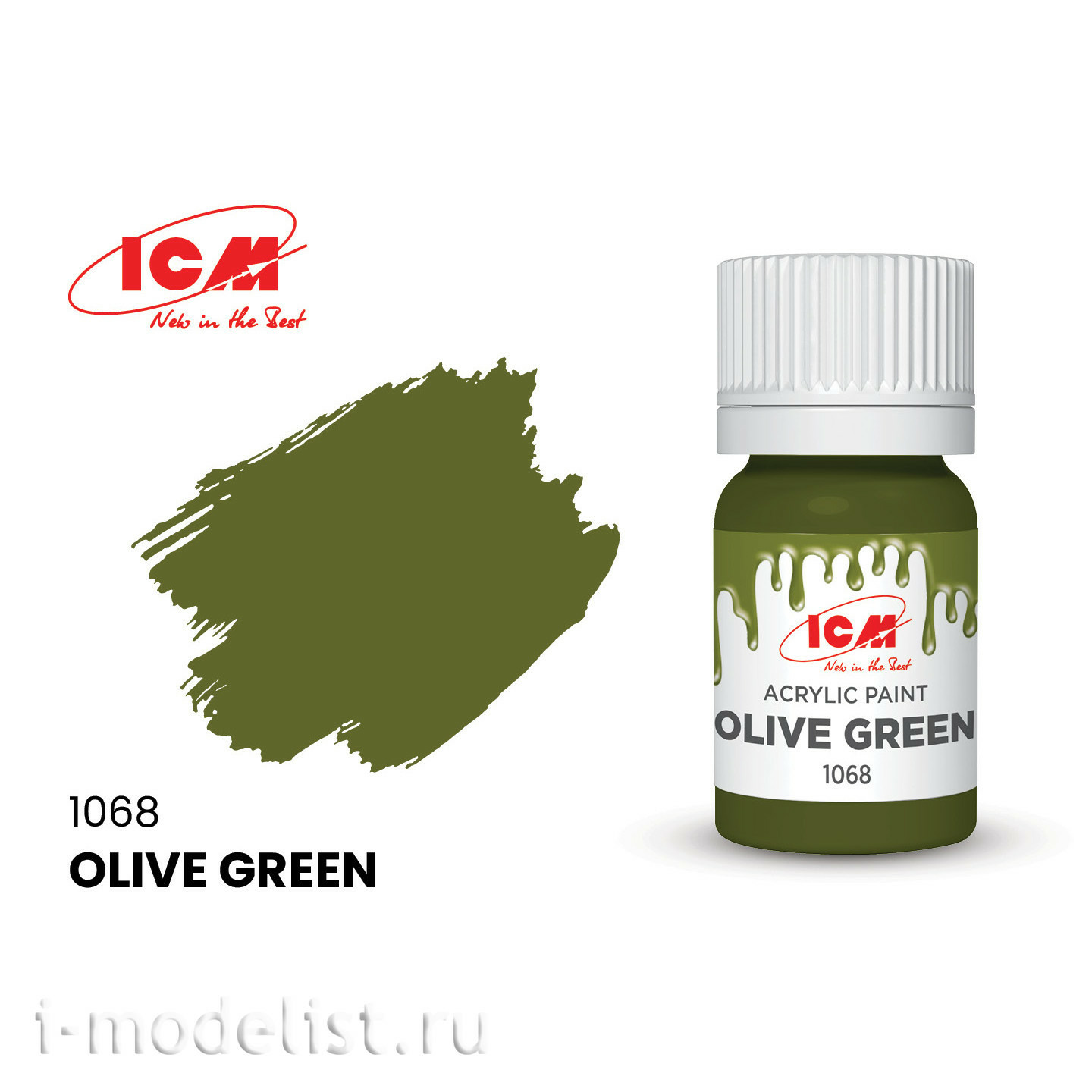 C1068 ICM Краска для творчества, 12 мл, цвет Оливковый (Olive Green)																