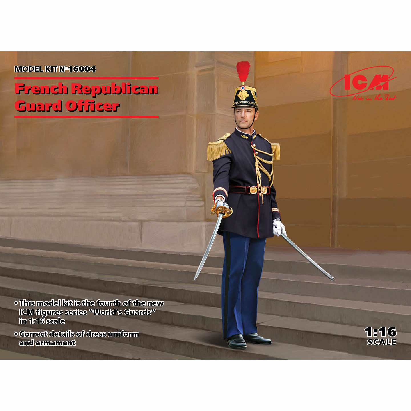 16004 ICM 1/16 Офицер Республиканской гвардии Франции