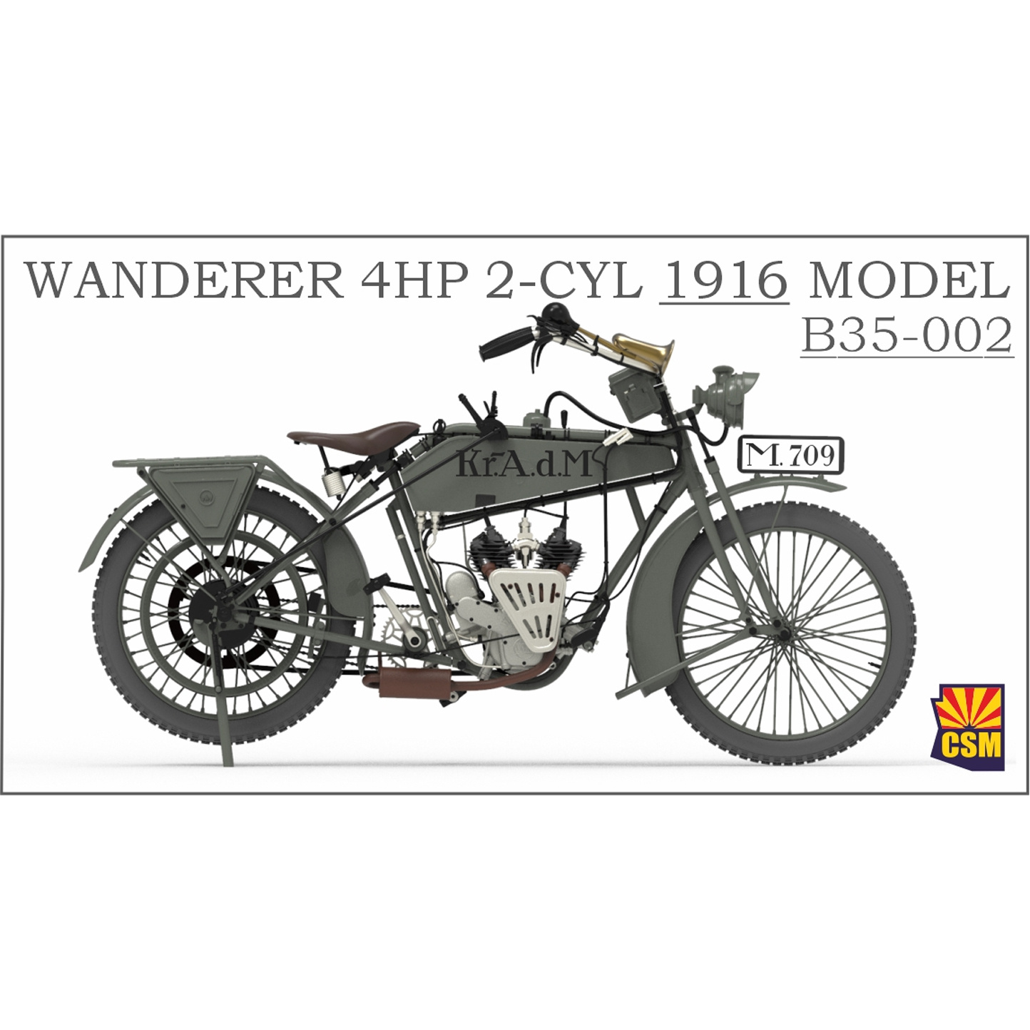 B35-002 Copper State Models 1/35 Мотоцикл Wanderer 4 PS, 2-цилиндровый (модель 1916 г.)