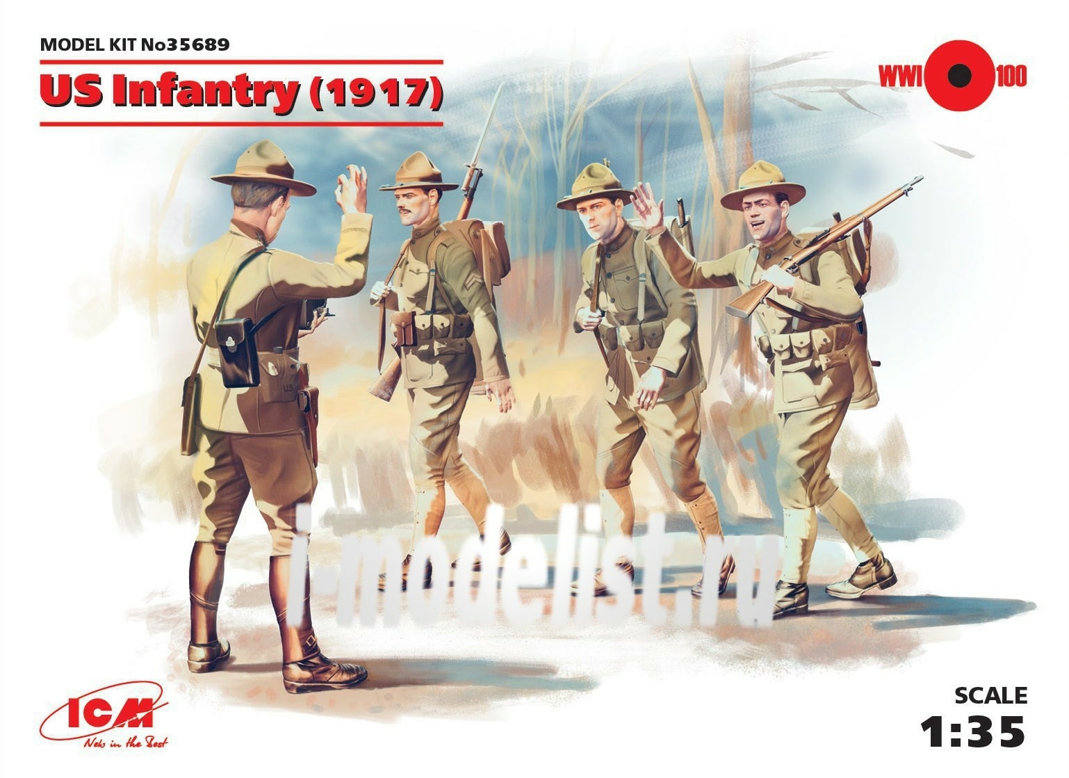 35689 ICM 1/35 US Infantry (1917) (4 figures)