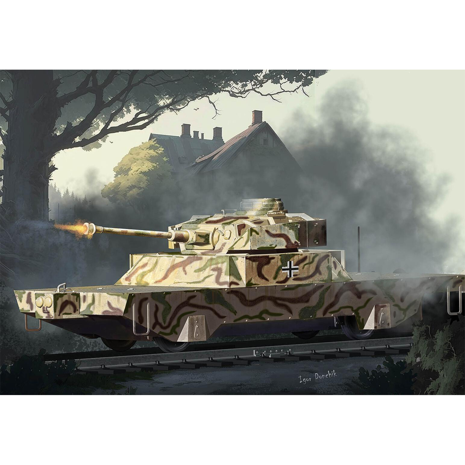 82955 HobbyBoss 1/72 Немецкая бронеплатформа Panzerjagerwagen Vol. 2