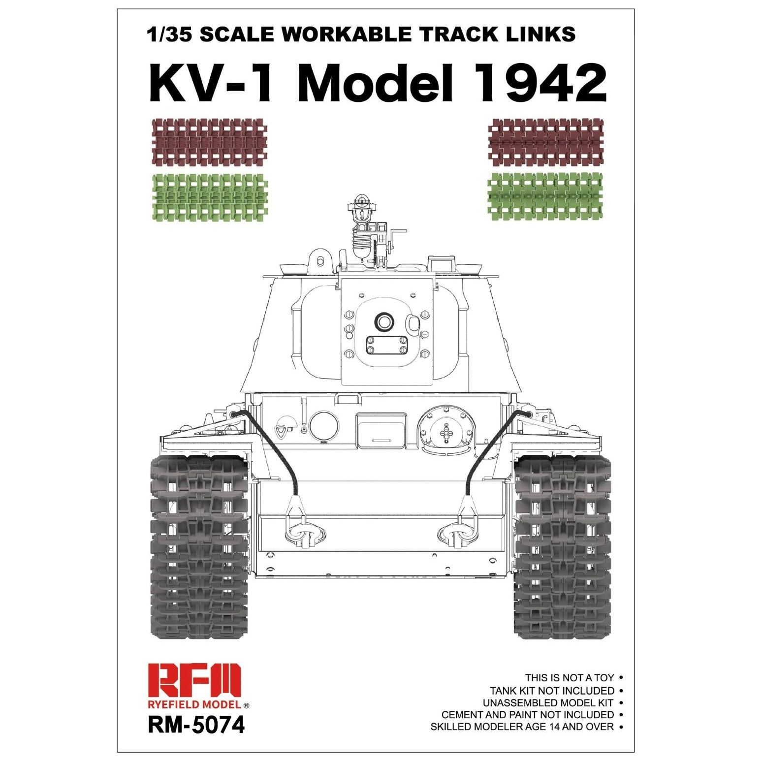 RM-5074 Rye Field Model 1/35 Детальные траки для танка KV-1 (3D печать)