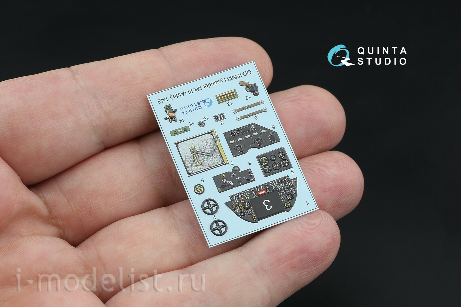 QDS-48583 Quinta Studio 1/48 3D Декаль интерьера кабины Westland Lysander Mk.III (Airfix) (малая версия)