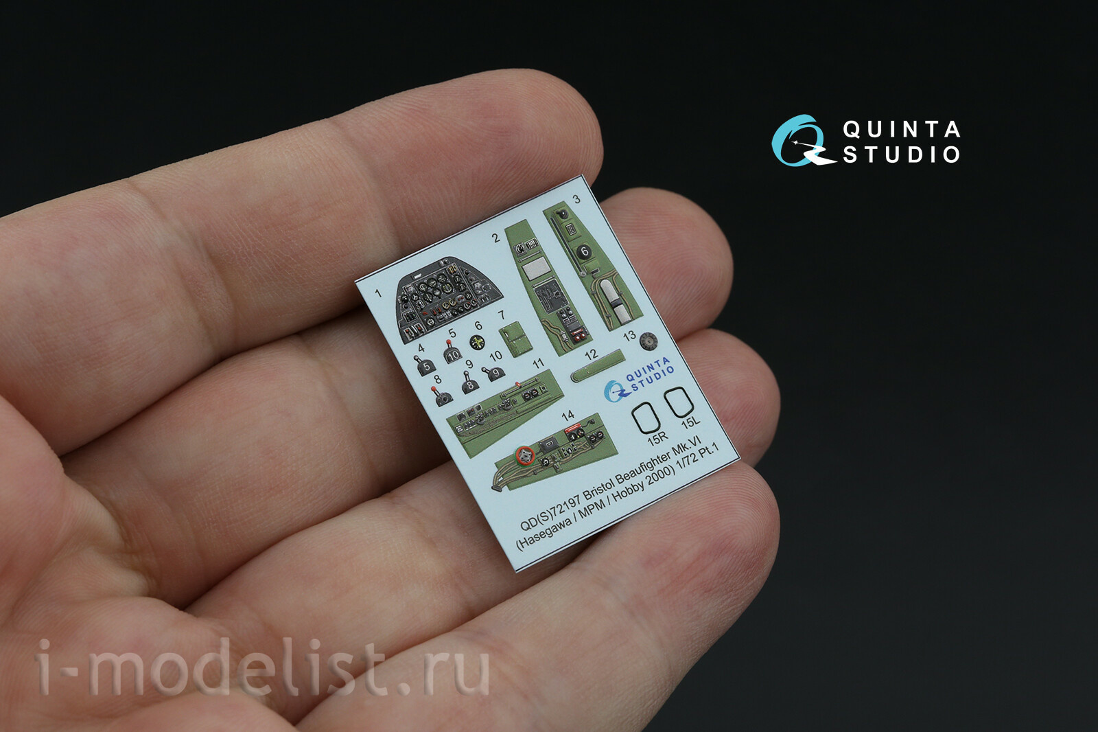 QD72197 Quinta Studio 1/72 3D Декаль интерьера кабины Bristol Beaufighter Mk.VI (Hasegawa/MPM/Hobby2000)