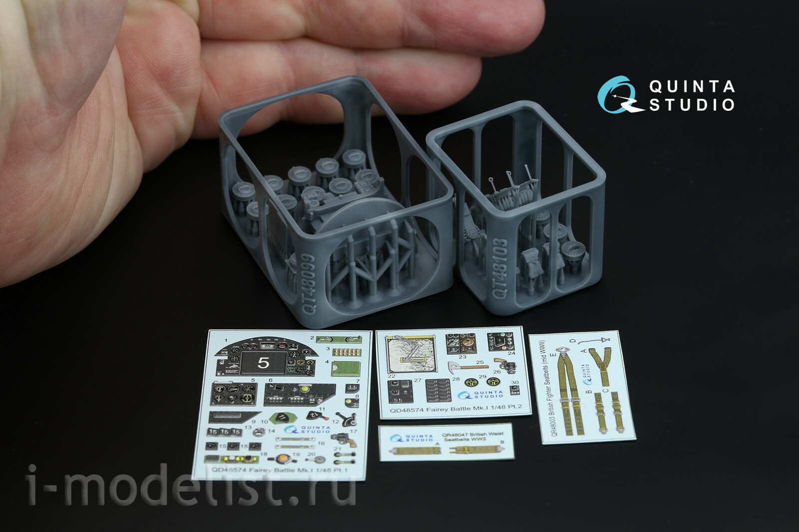 QD+48574 Quinta Studio 1/48 3D Декаль интерьера кабины Fairey Battle Mk.I (Трубач) (с 3D-печатными деталями)