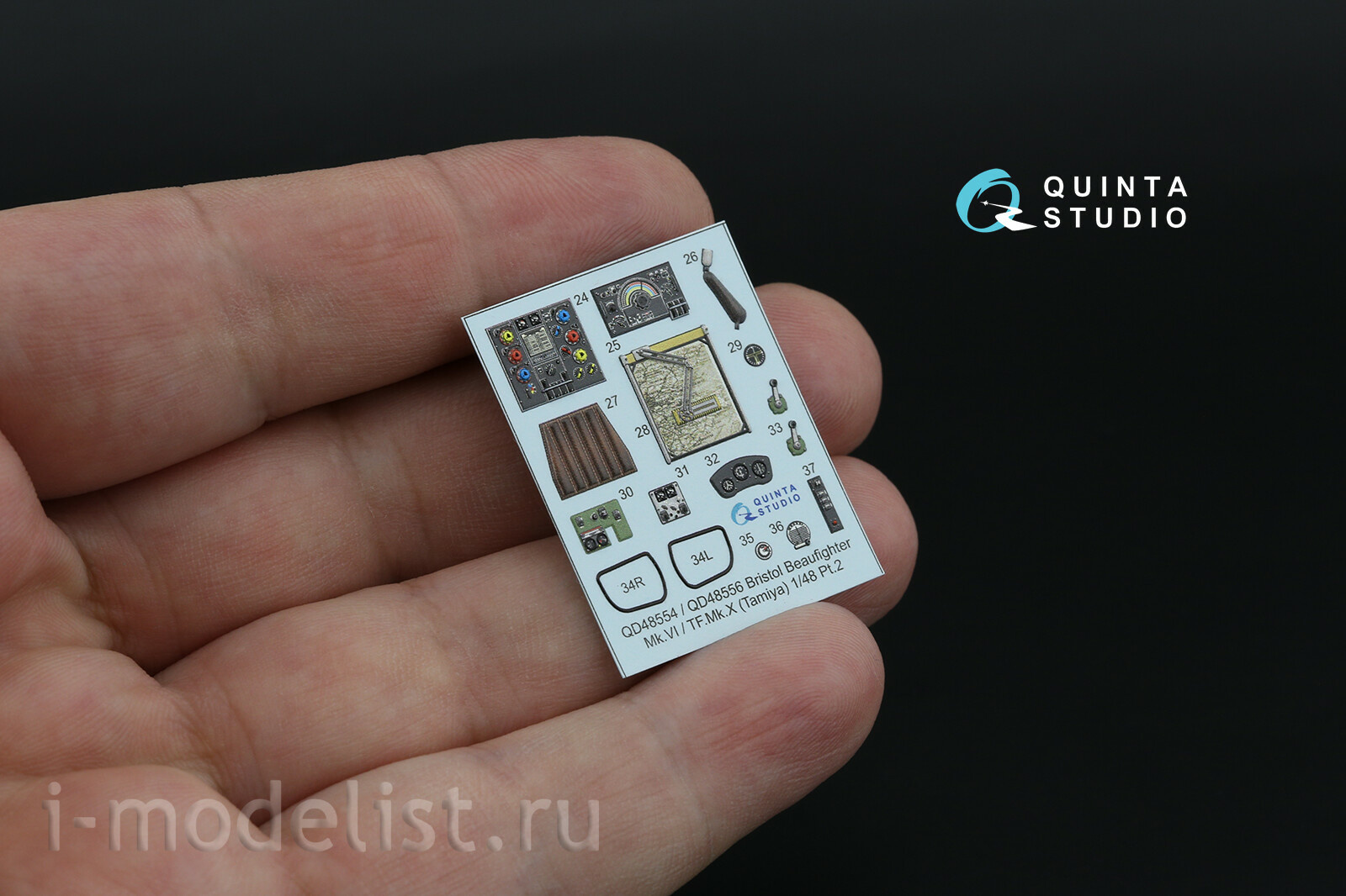 QD+48554 Quinta Studio 1/48 3D Декаль интерьера кабины Bristol Beaufighter Mk.VI (Tamiya) (с 3D-печатными деталями)