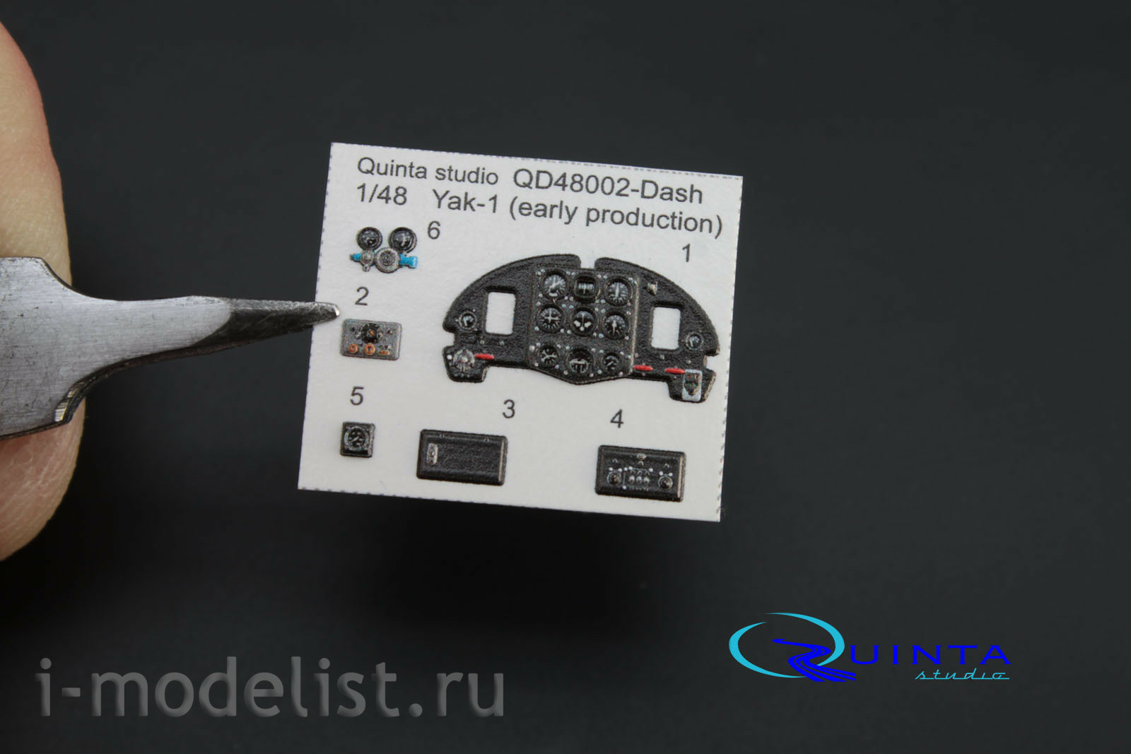 QD48002-Dash Quinta Studio 1/48 3D Декаль интерьера кабины Як-1 (ранние серии) (для модели Моделсвит/ЮФ)