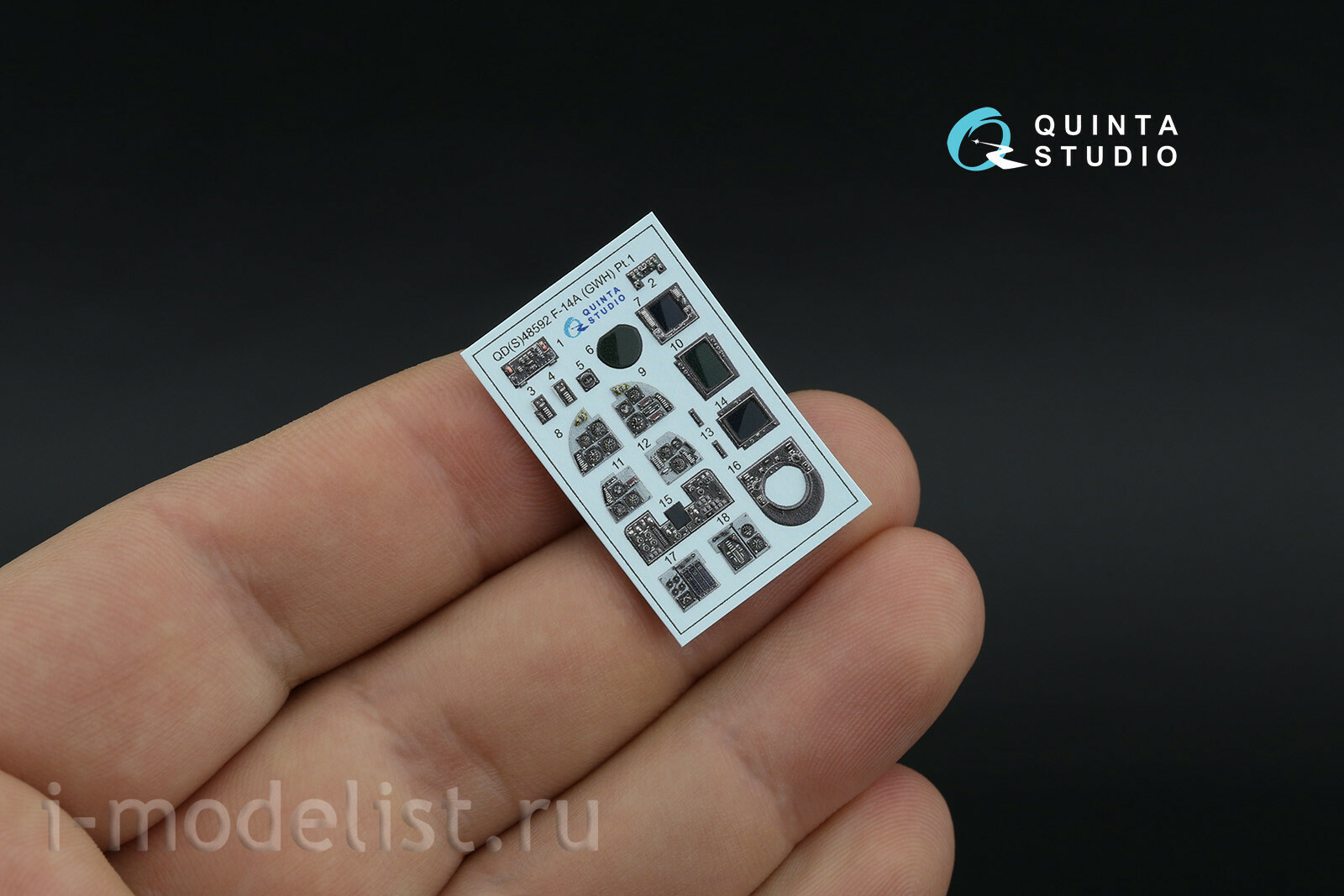 QD48592 Quinta Studio 1/48 3D Декаль интерьера кабины F-14A Tomcat (GWH)