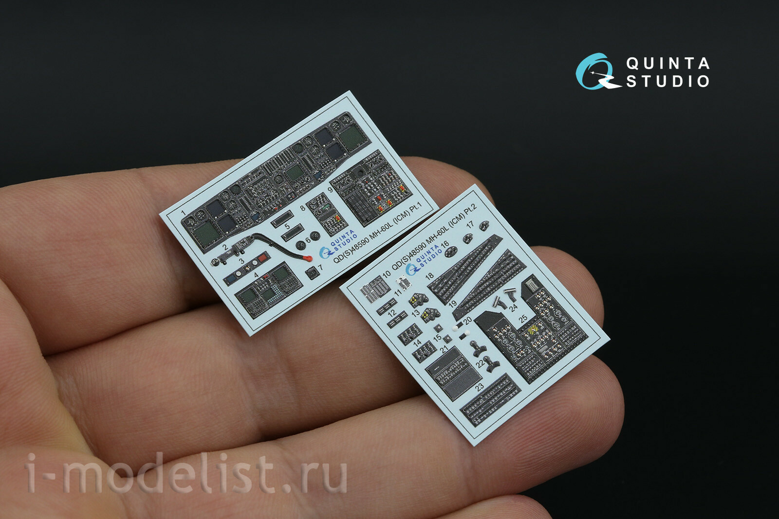 QD+48590 Quinta Studio 1/48 3D Декаль интерьера кабины MH-60L Blackhawk (ICM) (с 3D-печатными деталями)