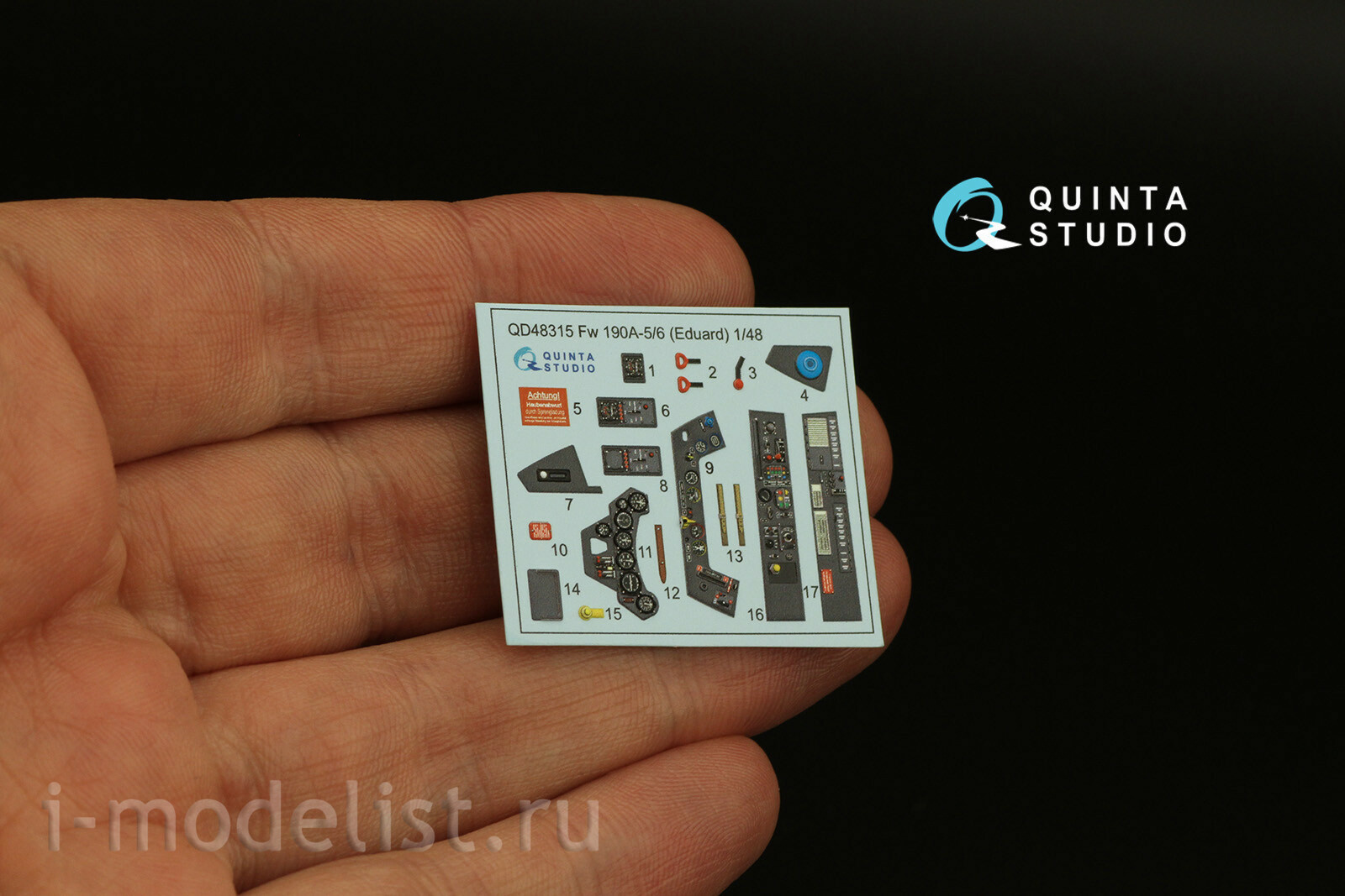 QD48315 Quinta Studio 1/48 3D Декаль интерьера кабины Fw 190A-5/6 (Eduard)