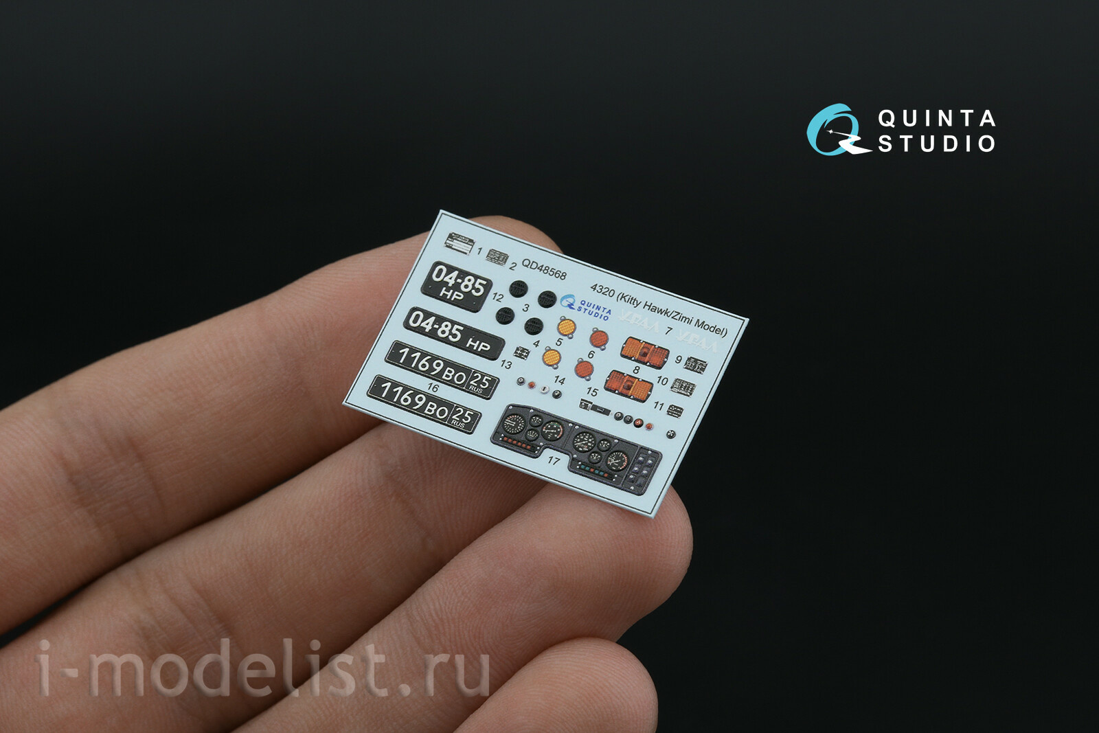 QD+48568 Quinta Studio 1/48 3D Декаль интерьера кабины 4320 (KittyHawk/Zimi model) (с 3D-печатными деталями)