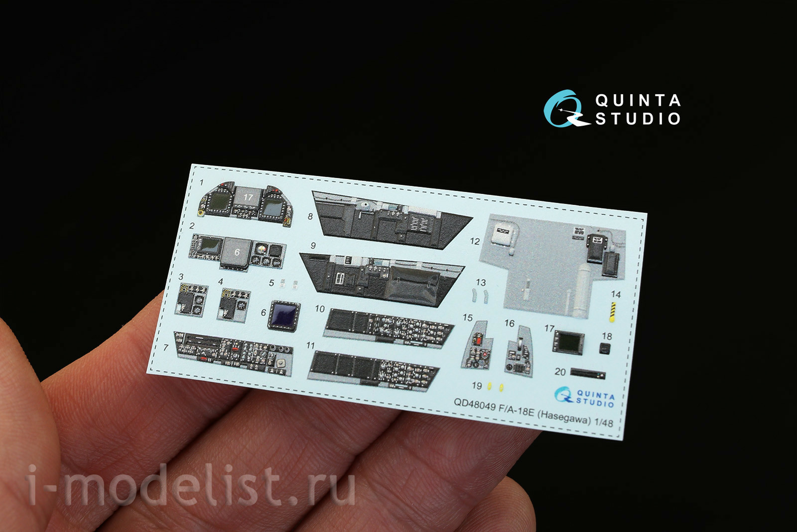 QD48049 Quinta Studio 1/48 3D Декаль интерьера кабины F/A-18E (для модели Hasegawa)