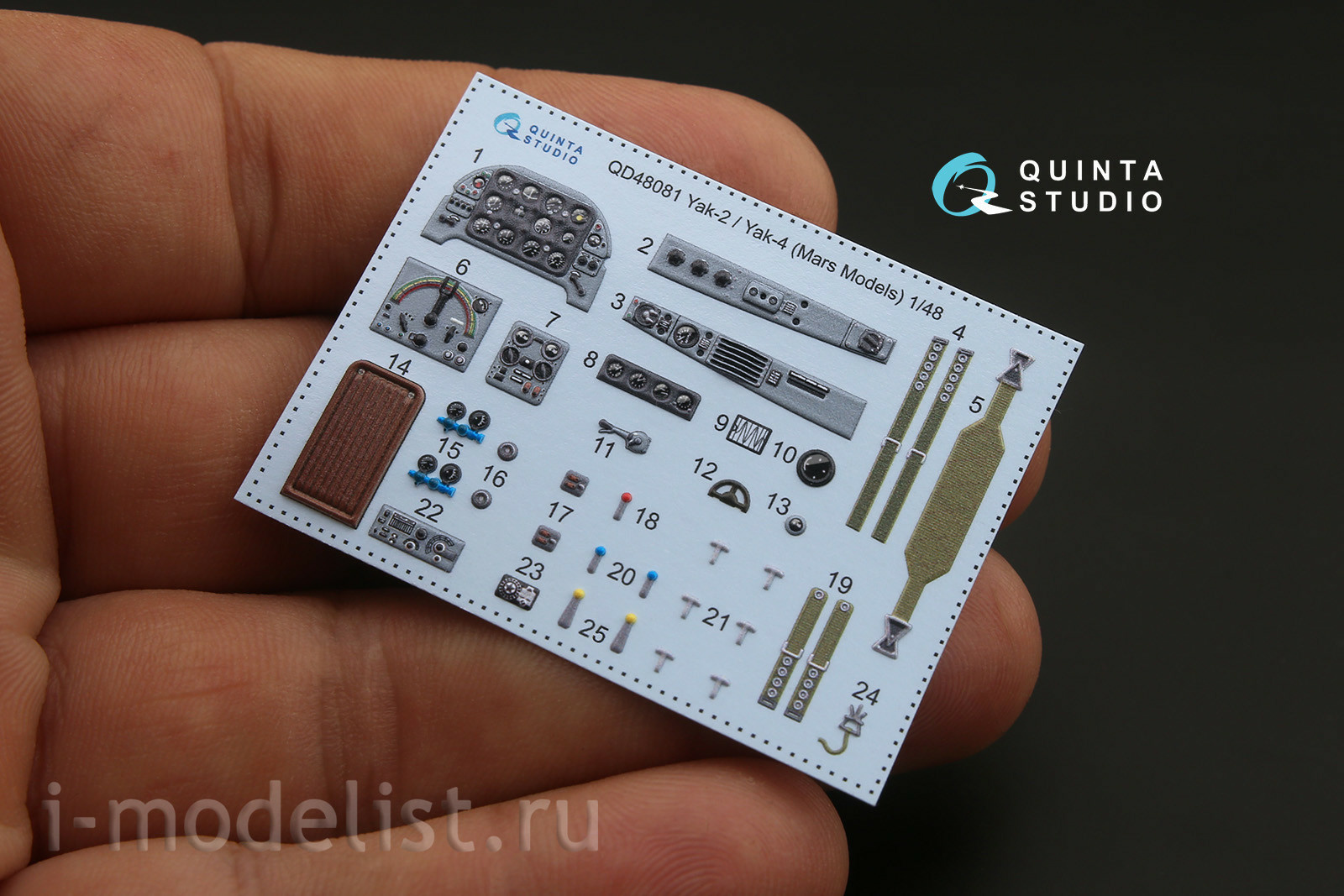 QD48081 Quinta Studio 1/48 3D Декаль интерьера кабины Як-2/Як-4 (для модели Mars Models)