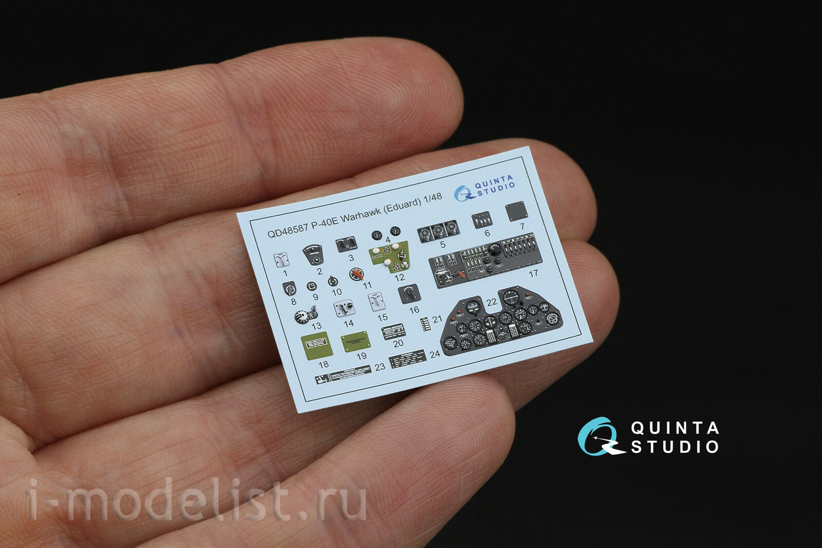 QD48587 Quinta Studio 1/48 3D Декаль интерьера кабины P-40E Warhawk (Eduard)