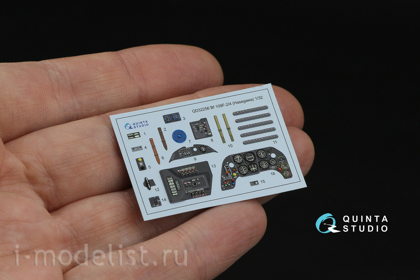 QD32256 Quinta Studio 1/32 3D Декаль интерьера кабины Bf 109F2/F4 (Hasegawa)
