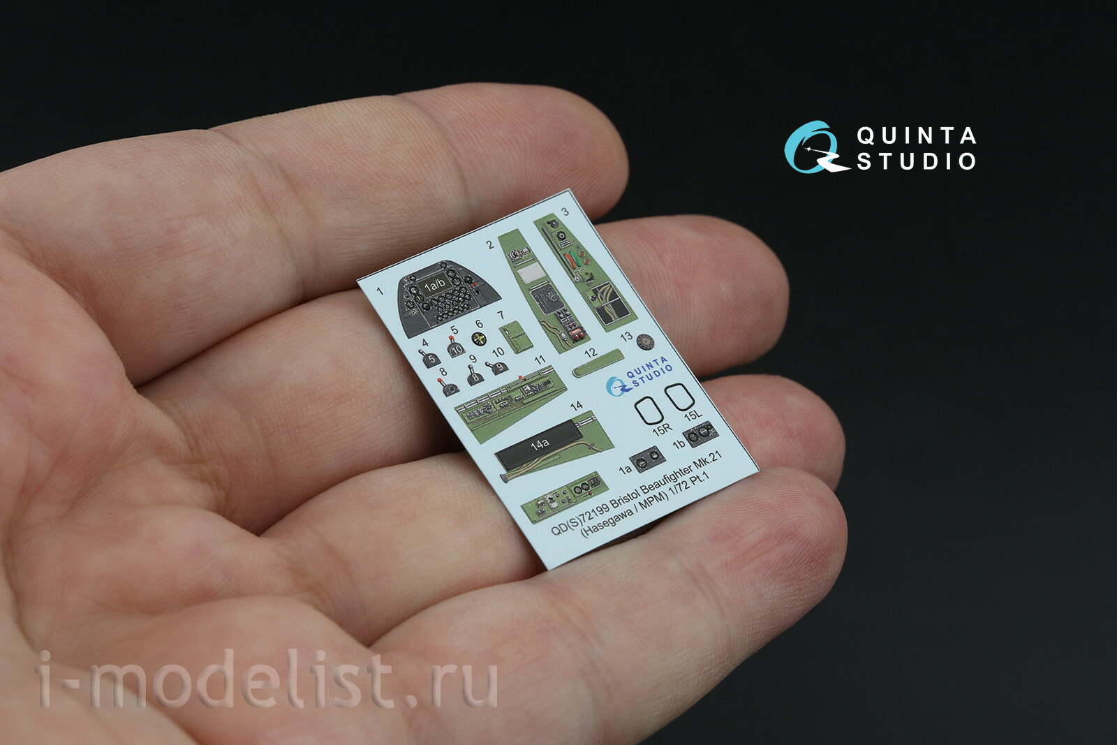 QDS-72199 Quinta Studio 1/72 3D Декаль интерьера кабины Bristol Beaufighter Mk.21 (Hasegawa/MPM) (малая версия)