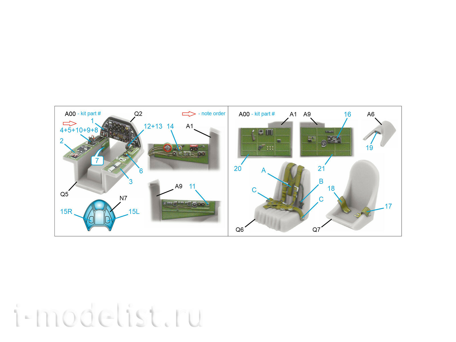 QD72197 Quinta Studio 1/72 3D Декаль интерьера кабины Bristol Beaufighter Mk.VI (Hasegawa/MPM/Hobby2000)