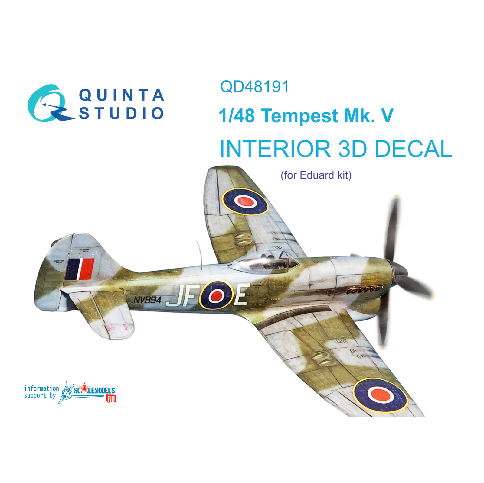 QD48191 Quinta Studio 1/48 3D Декаль интерьера кабины Tempest Mk.V (Eduard)