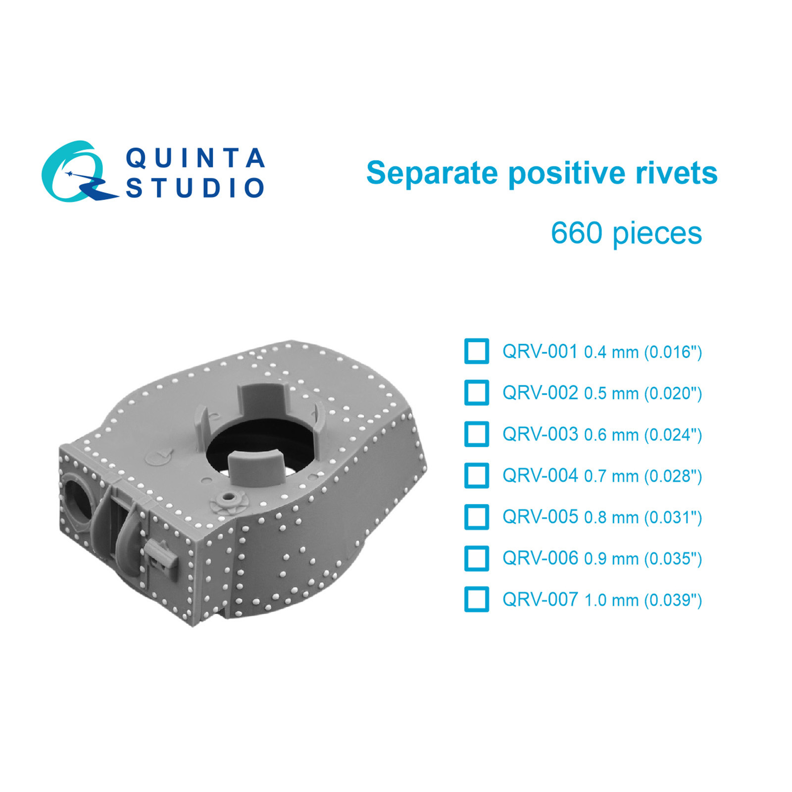 QRV-001 Quinta Studio Отдельные внешние заклепки, 0.4 мм, 660 шт.