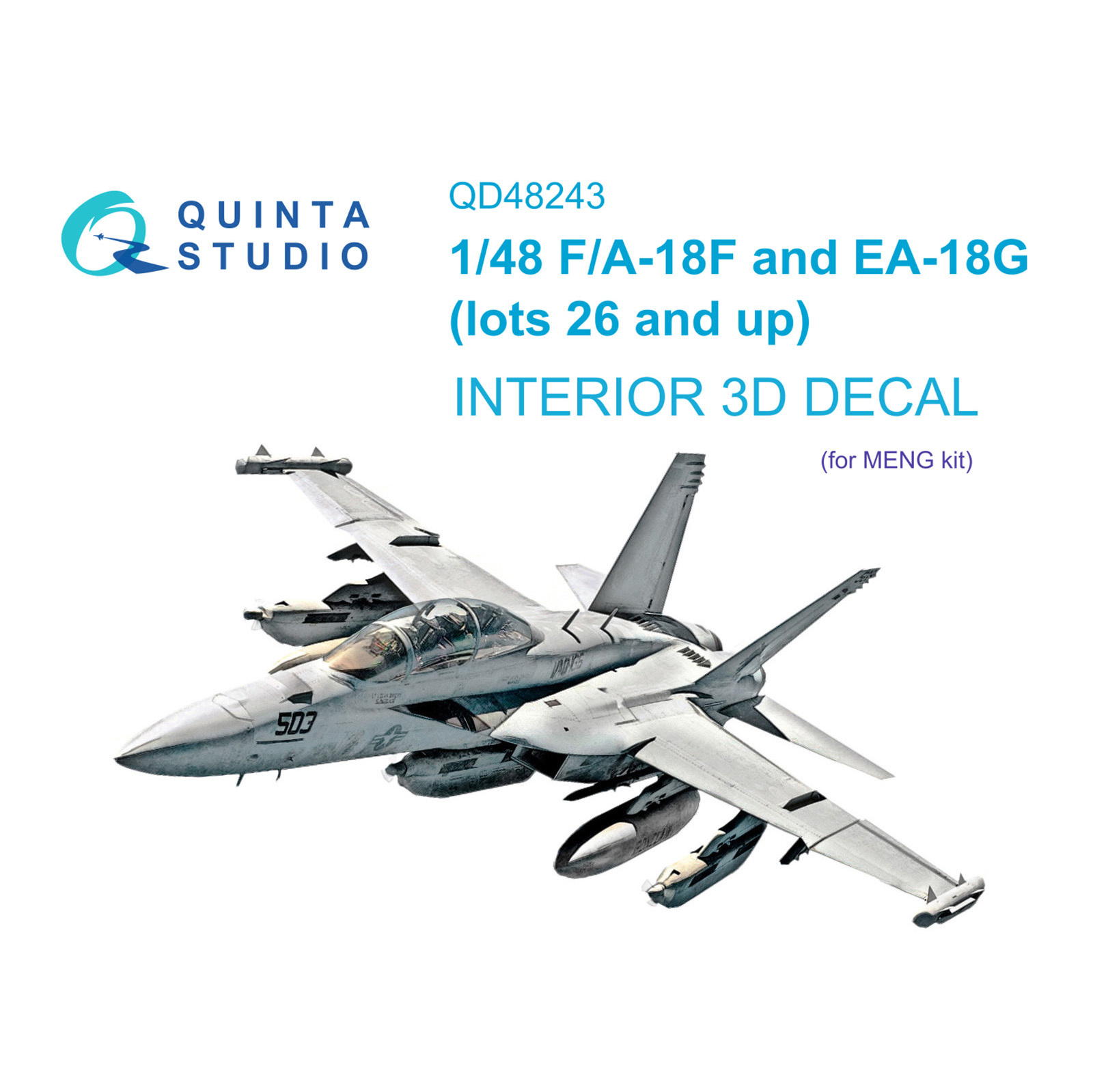 QD48243 Quinta Studio 1/48 3D Декаль интерьера кабины F/A-18F late / EA-18G (Meng)