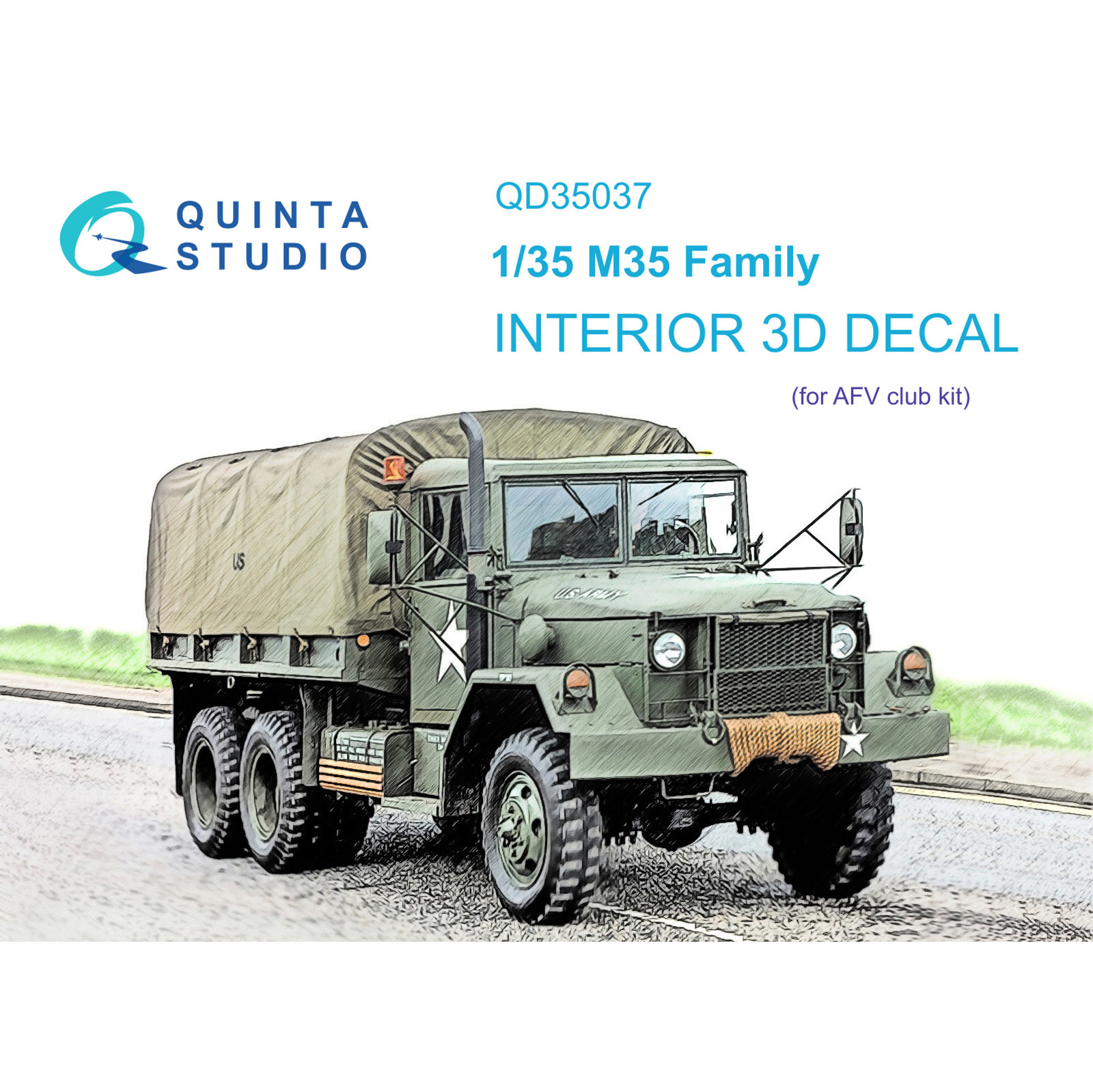 QD35037 Quinta Studio 1/35 3D Декаль интерьера кабины M35 (AFV club)