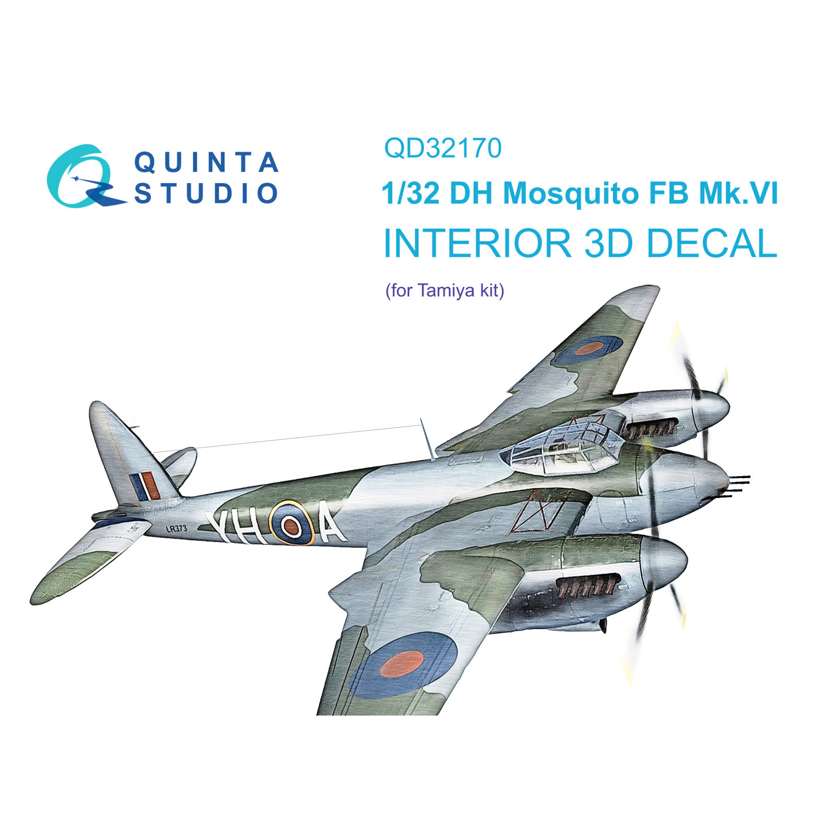 QD32170 Quinta Studio 1/32 3D Декаль интерьера кабины DH Mosquito FB Mk.VI (Tamiya)