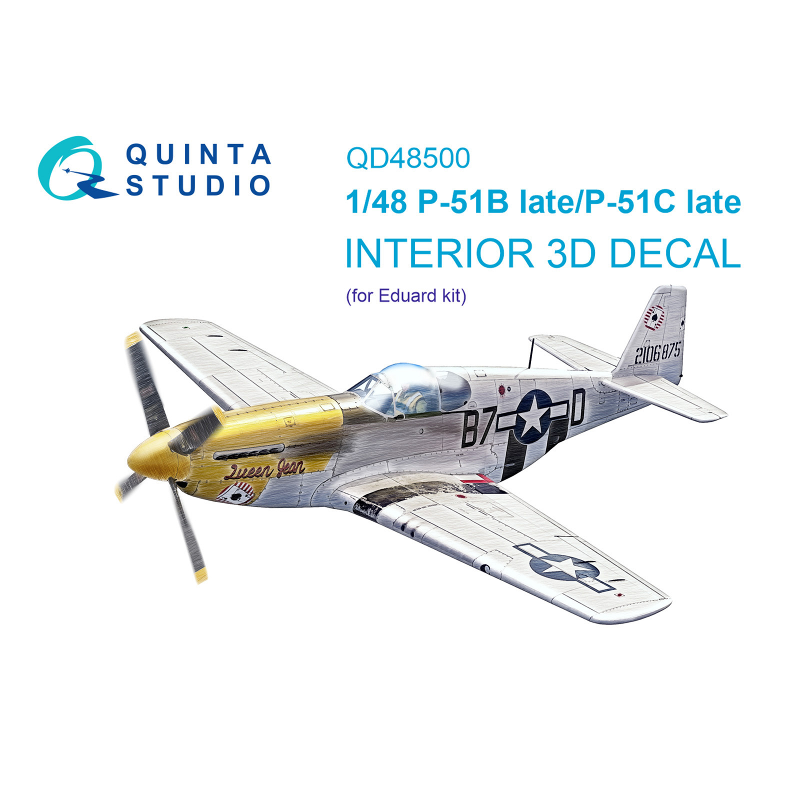 QD48500 Quinta Studio 1/48 3D Декаль интерьера кабины P-51B late/P-51C Late (Eduard)