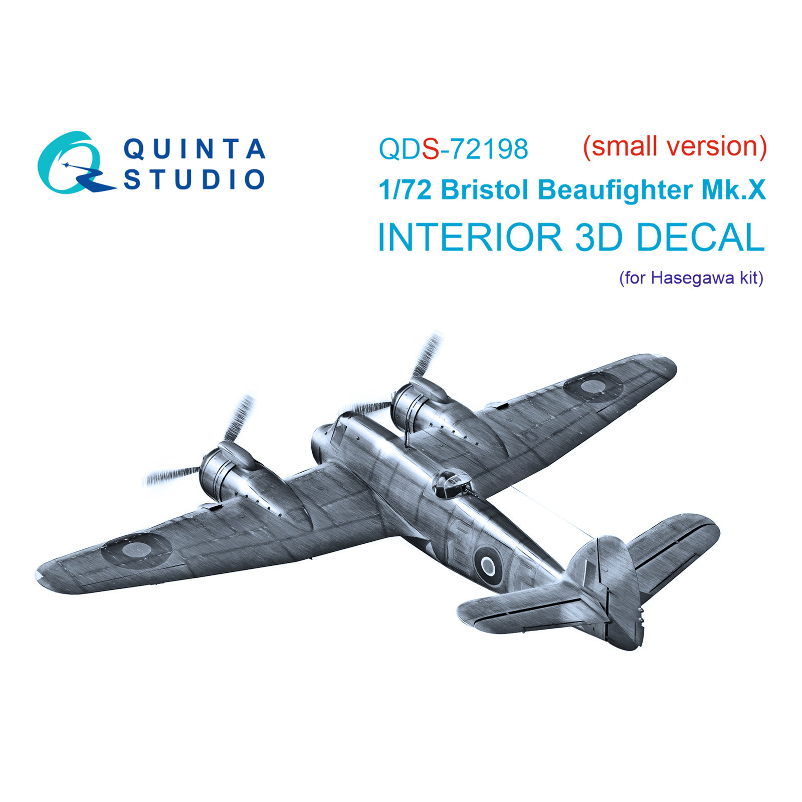 QDS-72198 Quinta Studio 1/72 3D Декаль интерьера кабины Bristol Beaufighter Mk.X (Hasegawa) (малая версия)