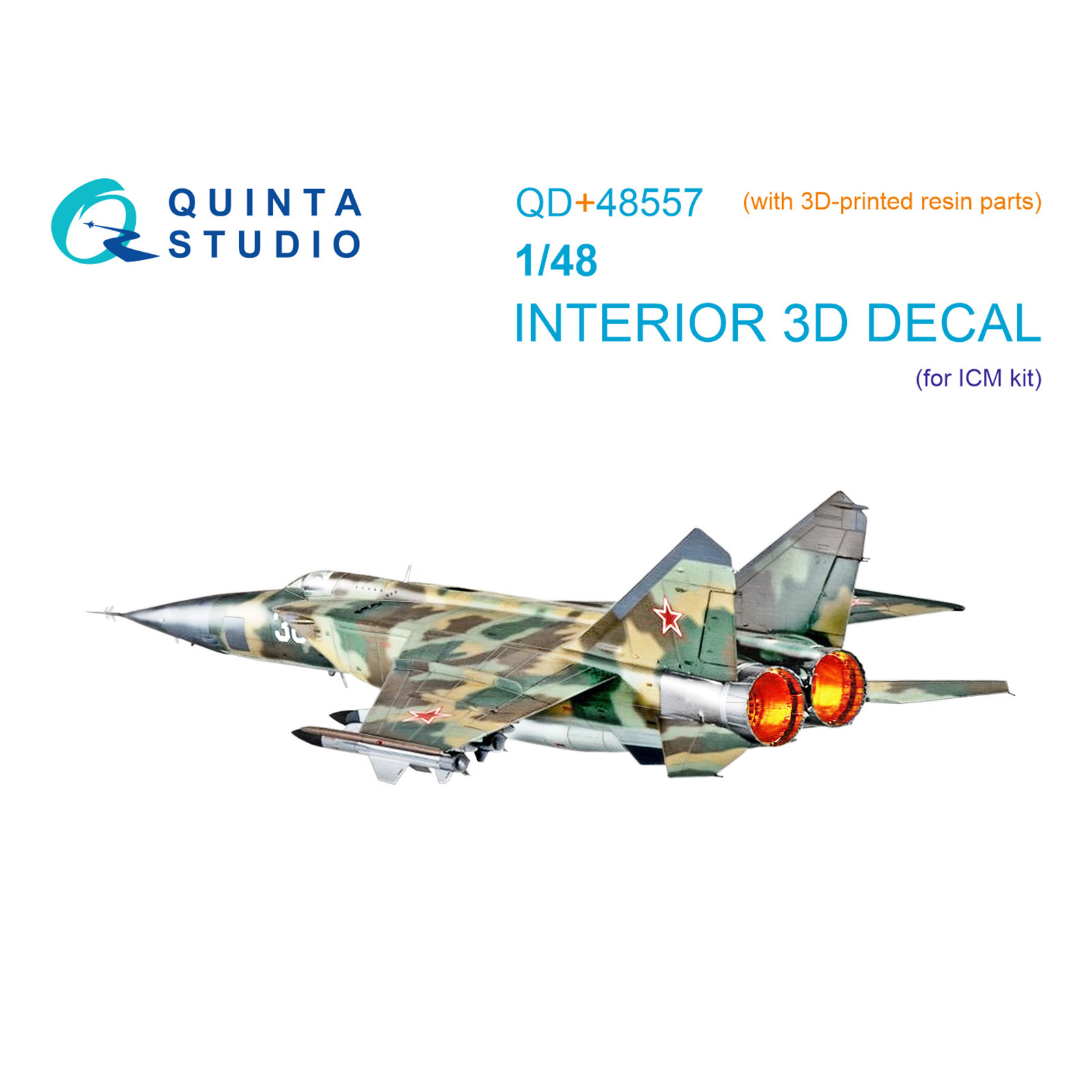 QD+48557 Quinta Studio 1/48 3D Декаль интерьера кабины MiGG-25БМ (ICM) (с 3D-печатными деталями)